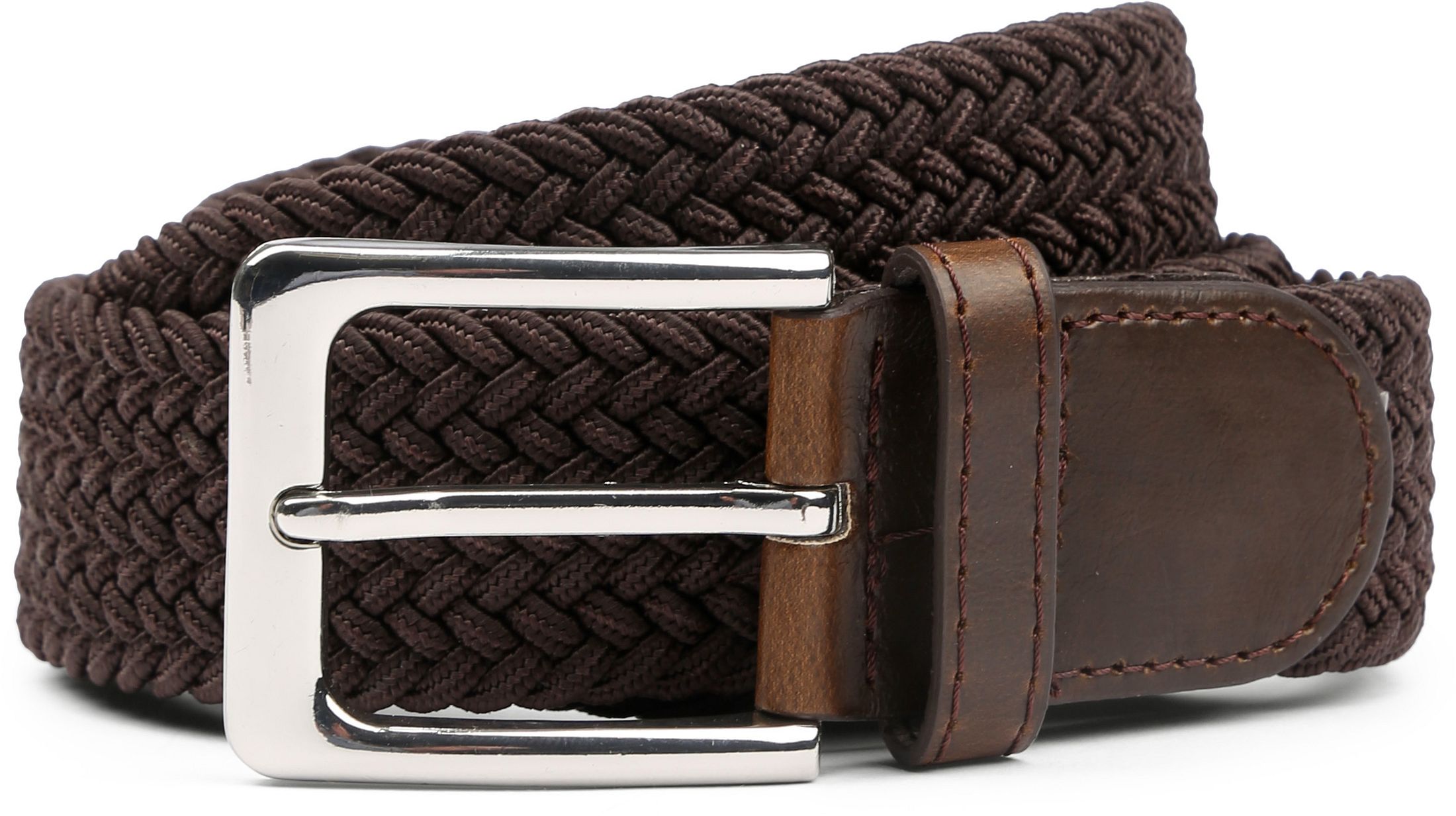 Geflochtener Gürtel Braun Riem Elastisch Bruin
