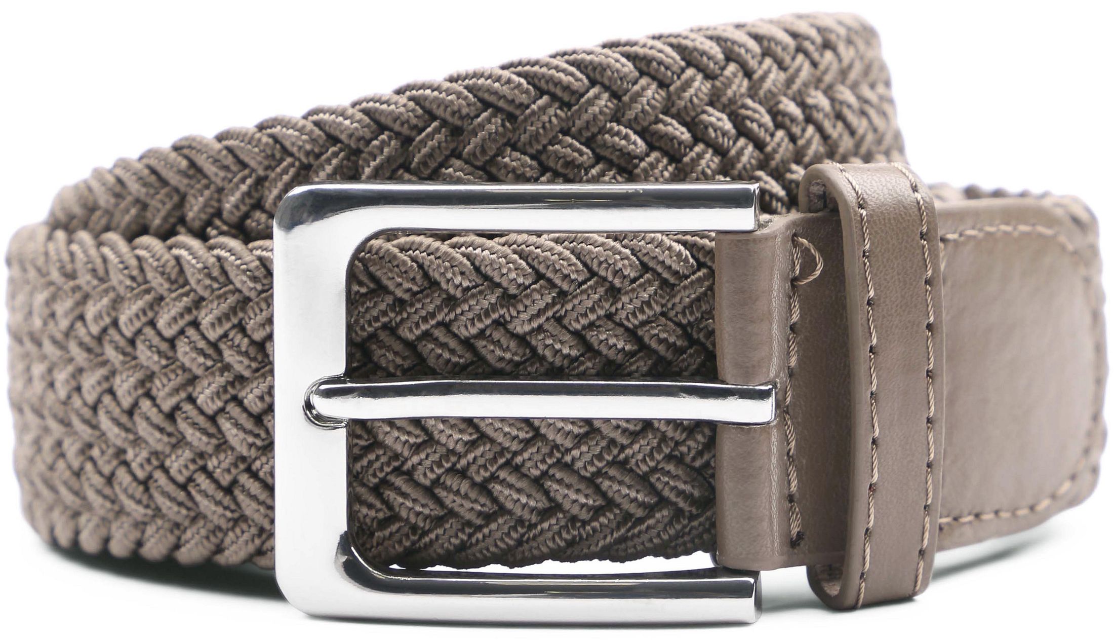 Suitable Geweven Riem Taupe Khaki Riem Elastic Taupe kopen | Suitable