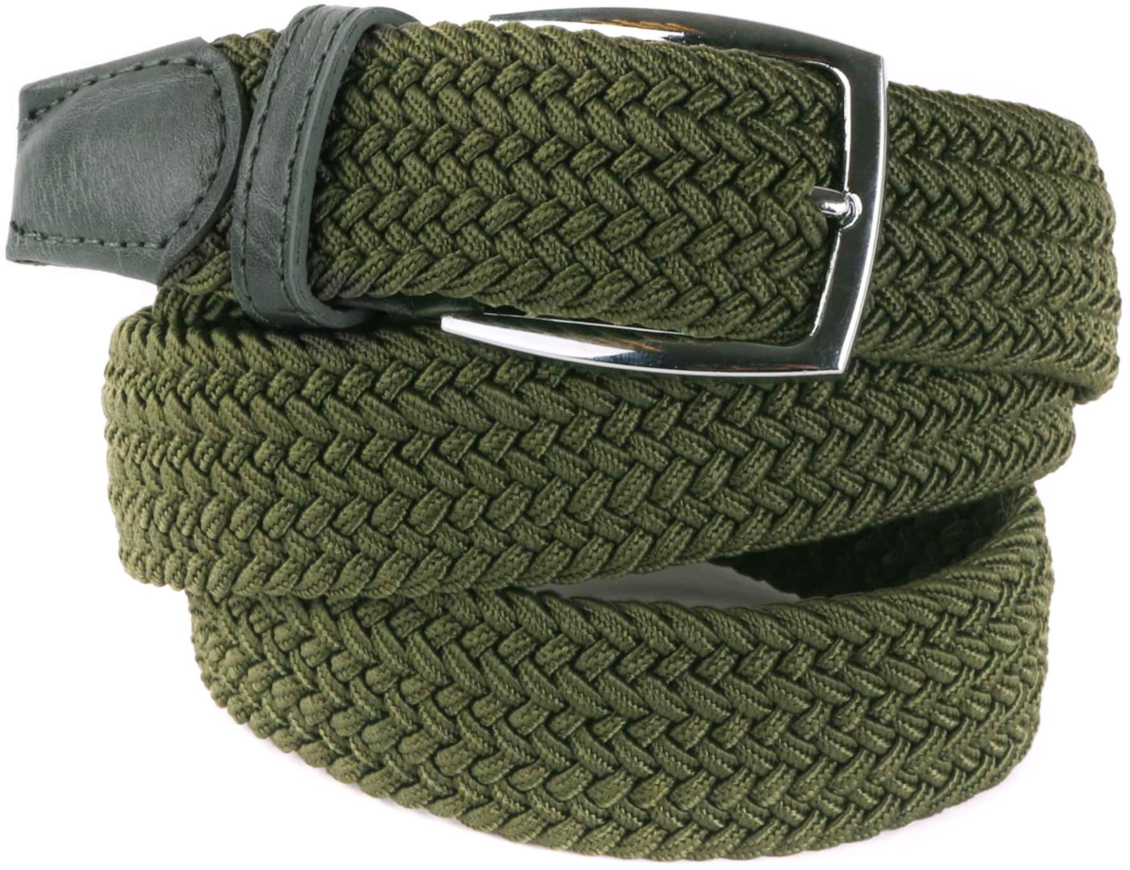 Woven Belt Army Dark Green Green size 37.4