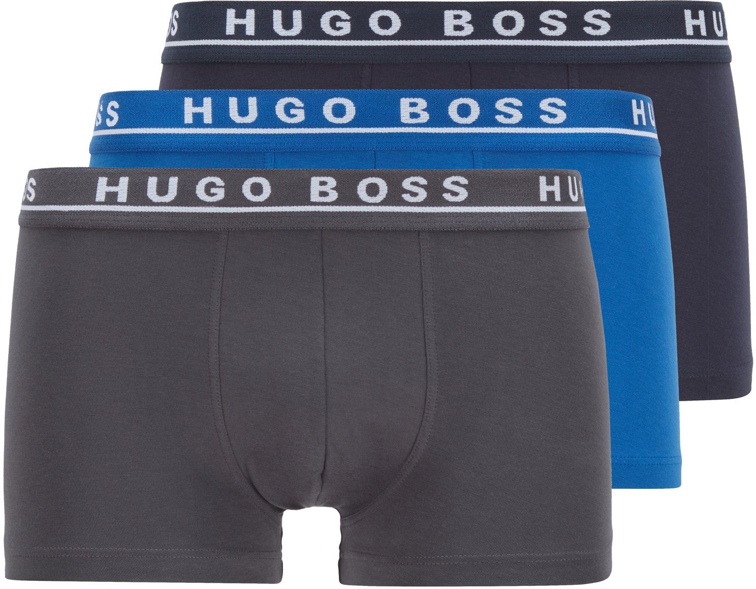 Hugo Boss Boxer Shorts Trunk 3-Pack Open Blue Dark Blue Dark Grey size L