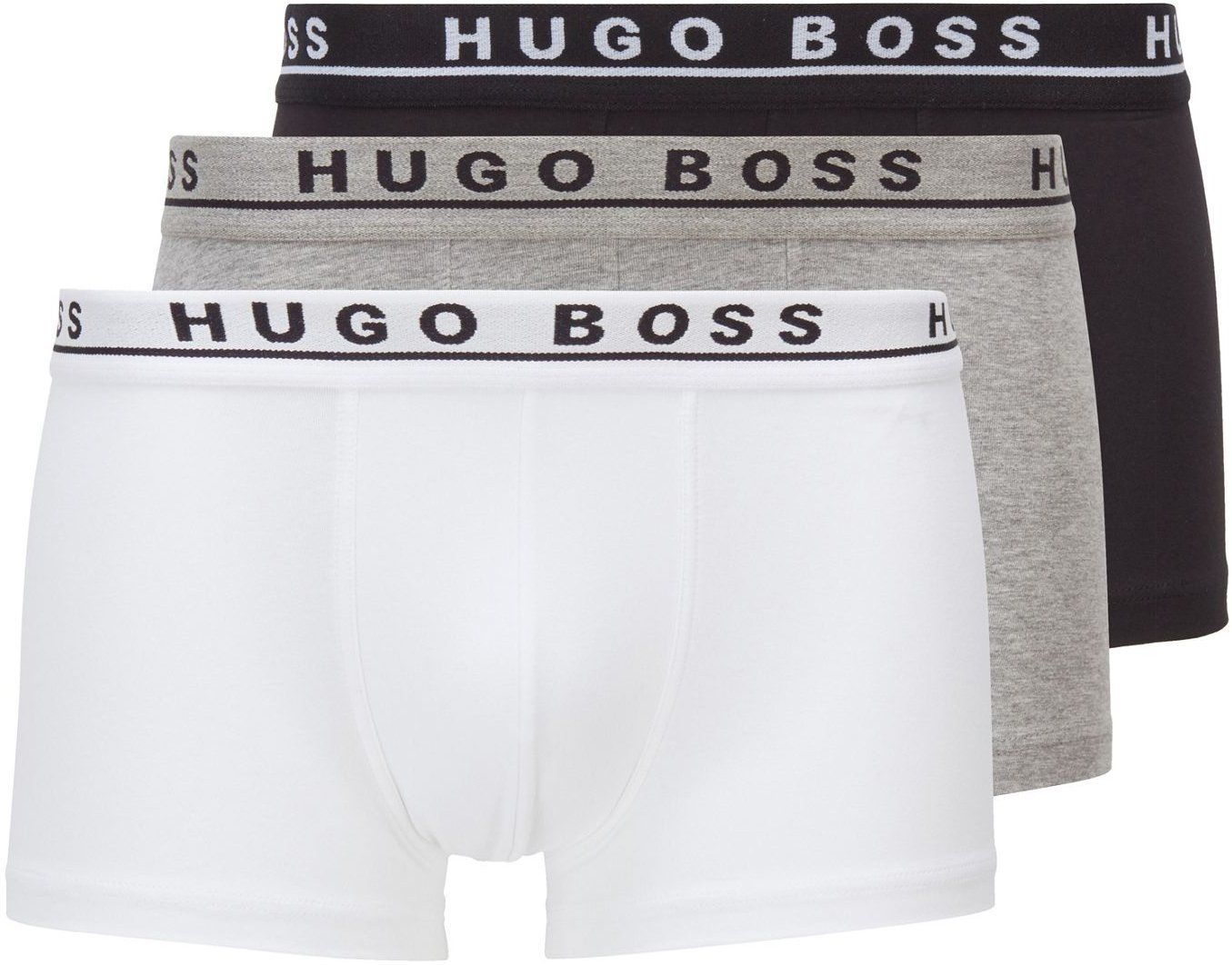 Hugo Boss Boxer Shorts Trunk 3-Pack Grey Dark Grey White Black size L