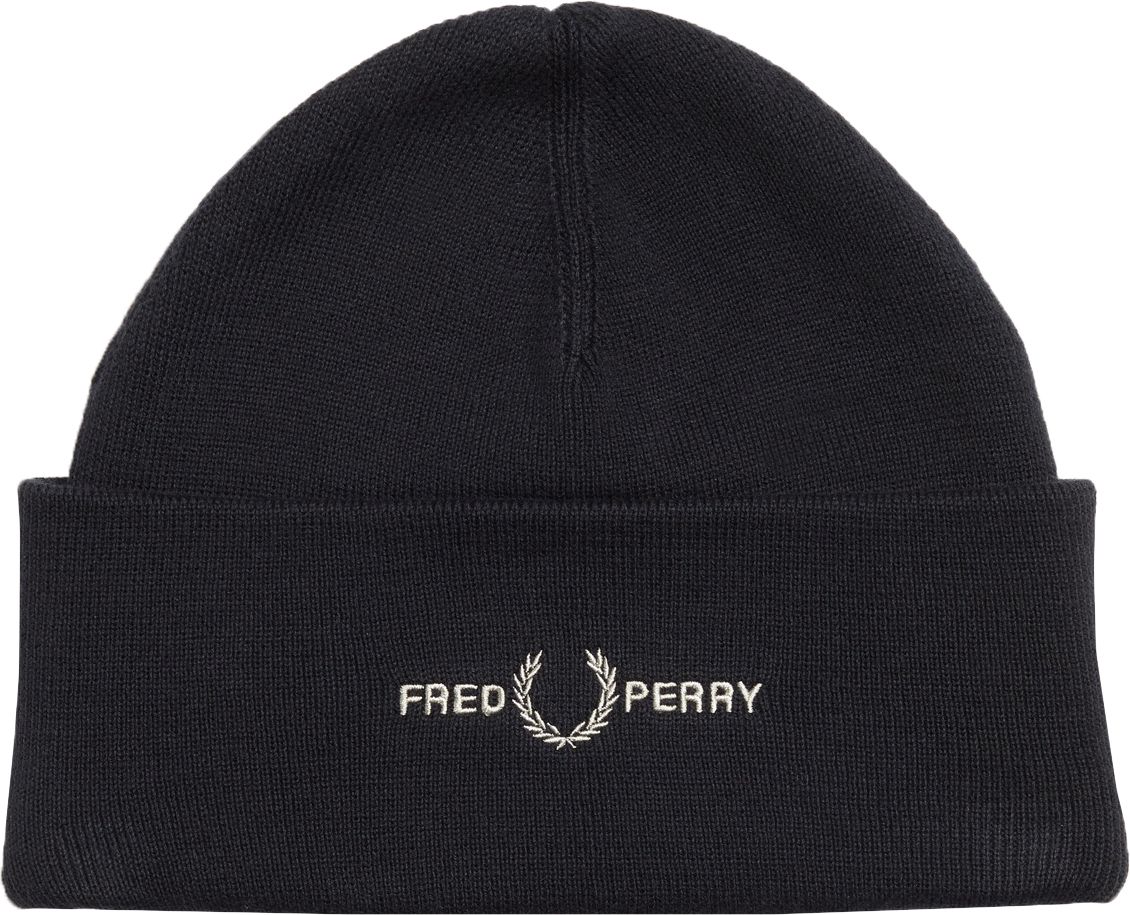 Fred Perry Bonnet Laine Logo Noir