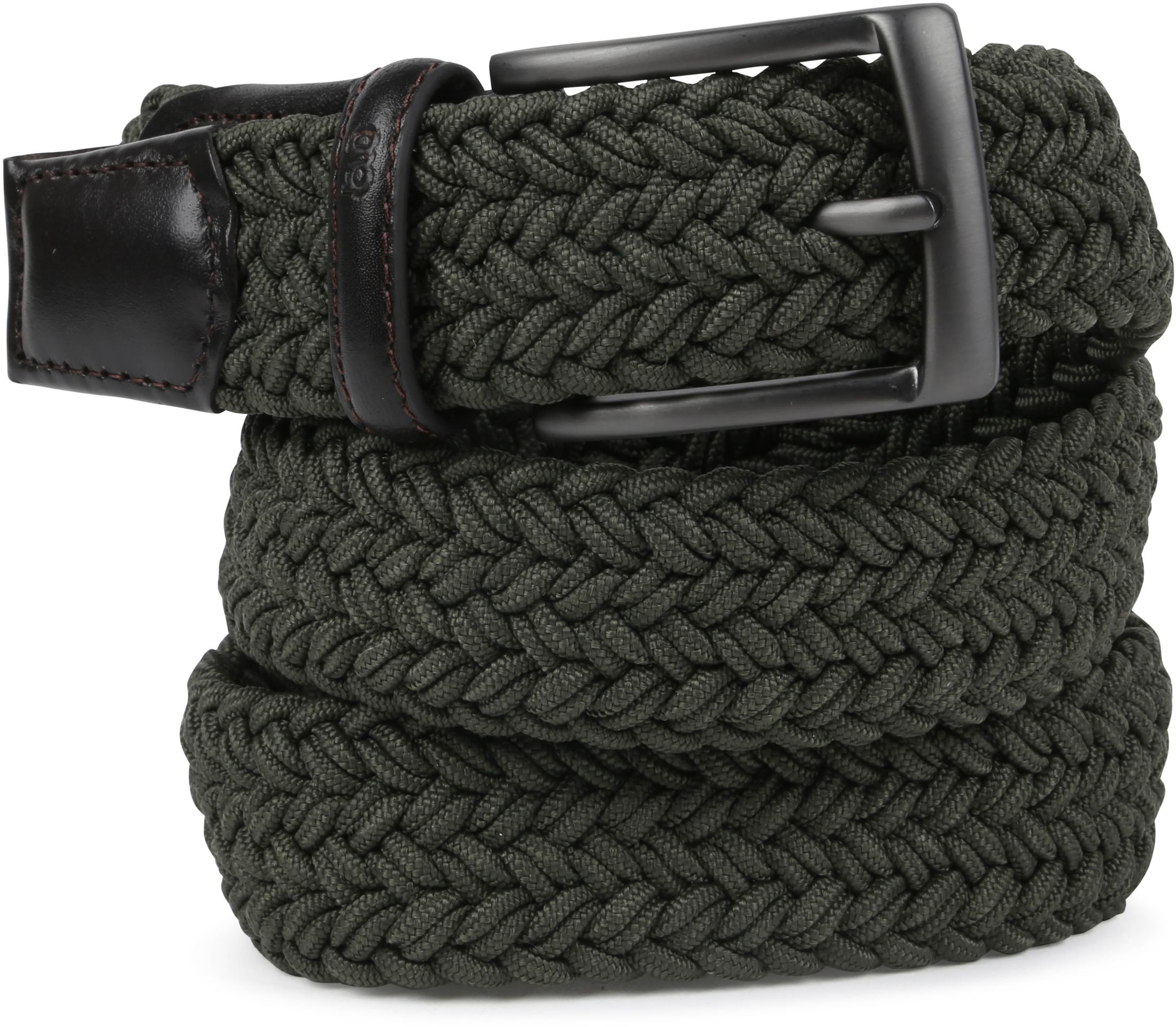 Gardeur Braided Belt Dark Dark Green Green size L