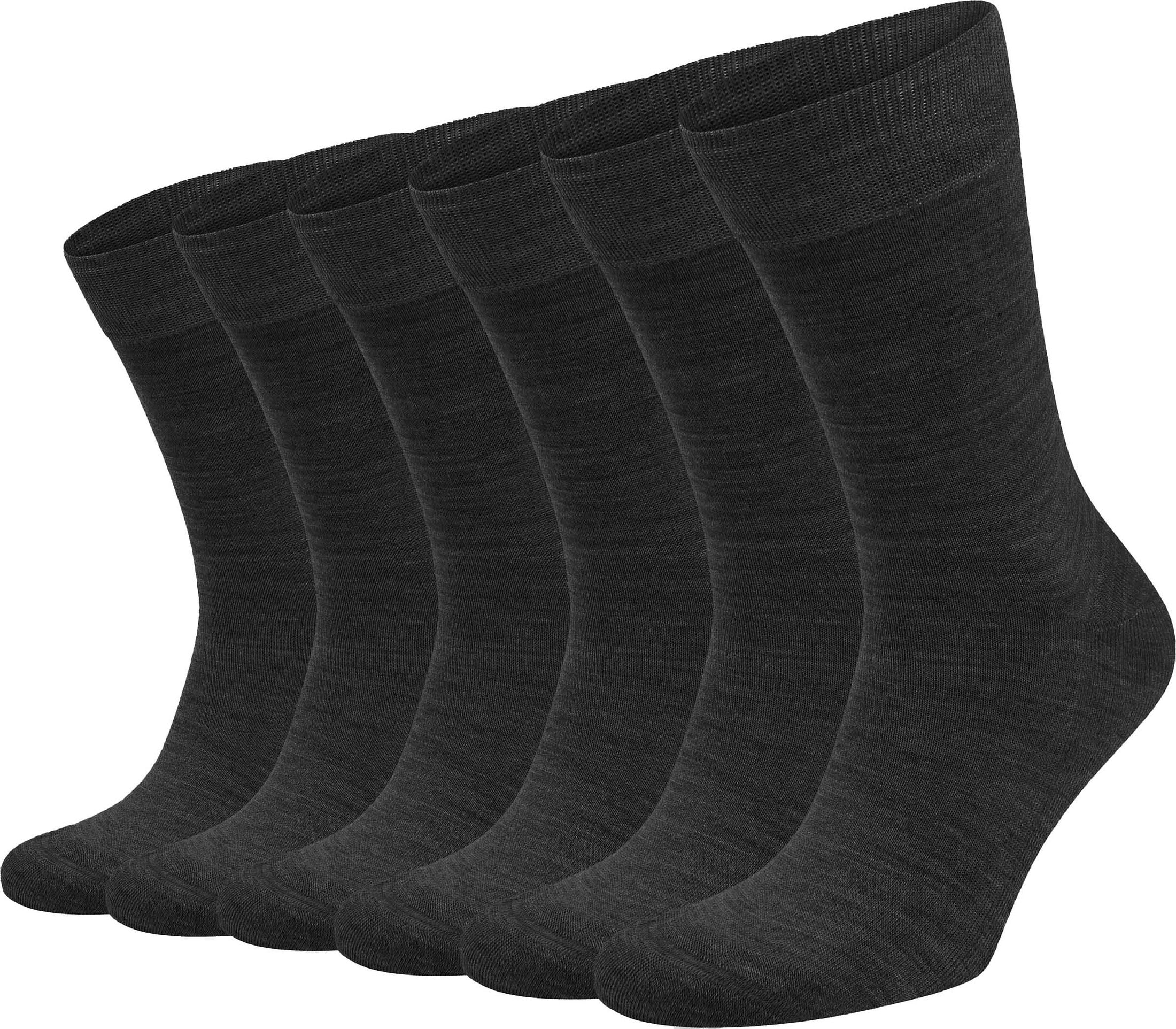 Suitable Merino Sokken Antraciet 6-Pack 989620103000-Antracite-2 pack kopen | Suitable