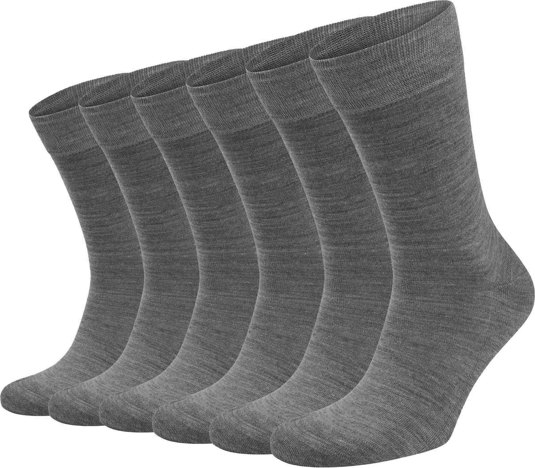Suitable Merino Sokken Grijs 6-Pack 9896 20103 Grey 2-pack kopen | Suitable