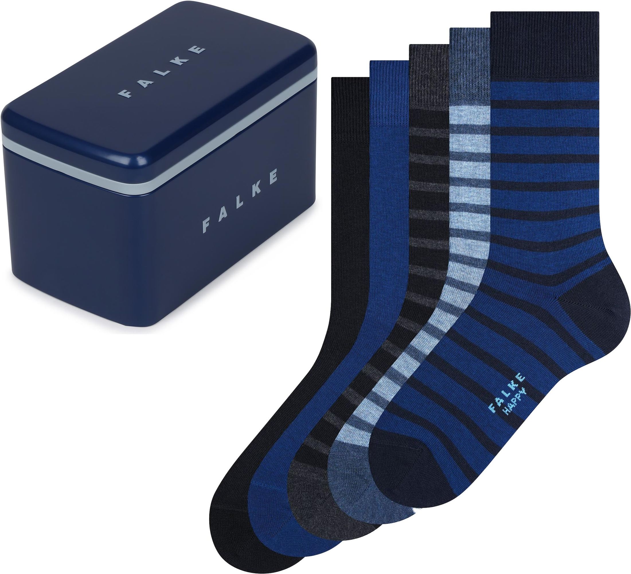 Falke Socks Happy Box Gift Set 5-Pack Multicolour Black Grey Blue Dark Blue size 43-46