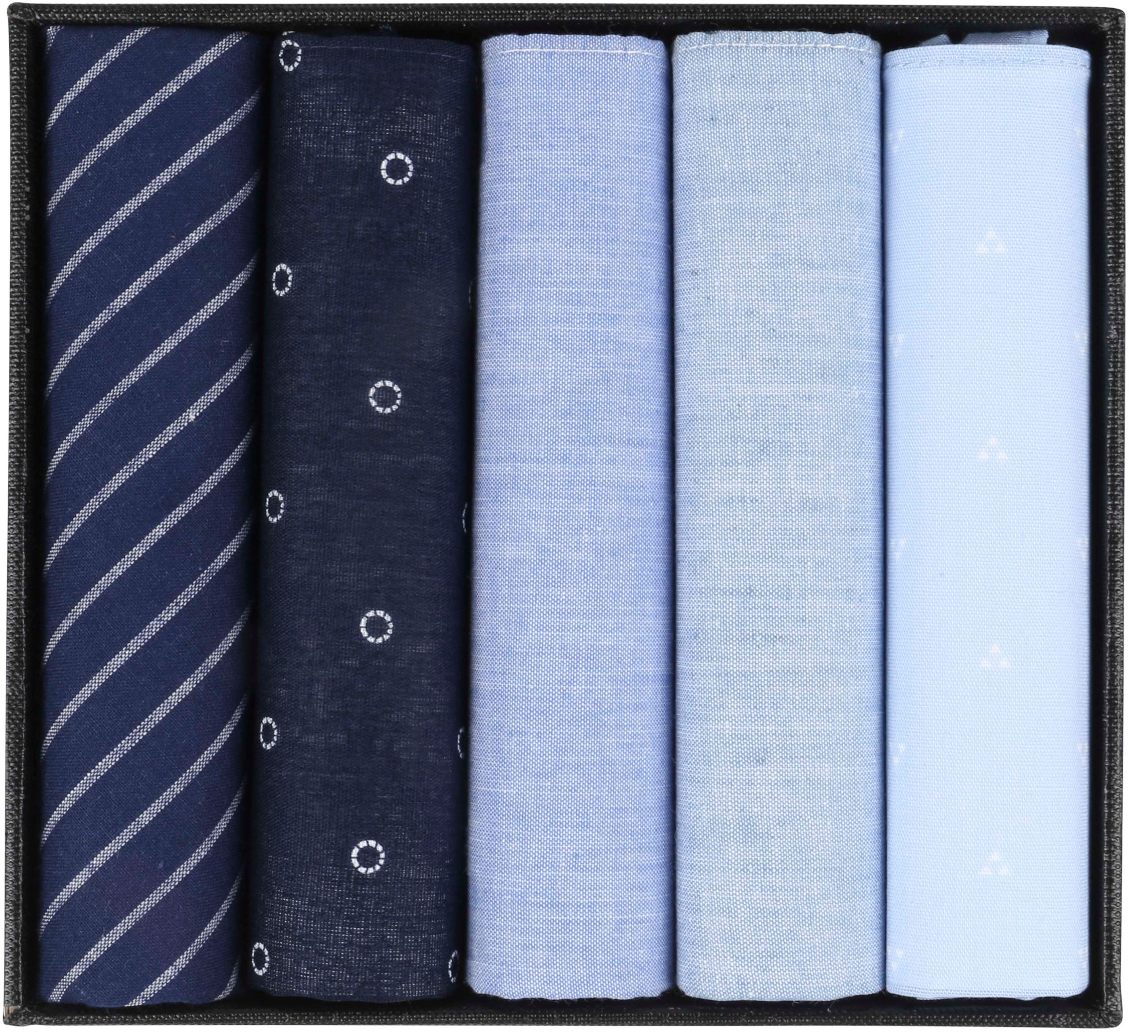 Suitable Zakdoeken 5-Pack Light blue Dark Blue Multicolour Blue