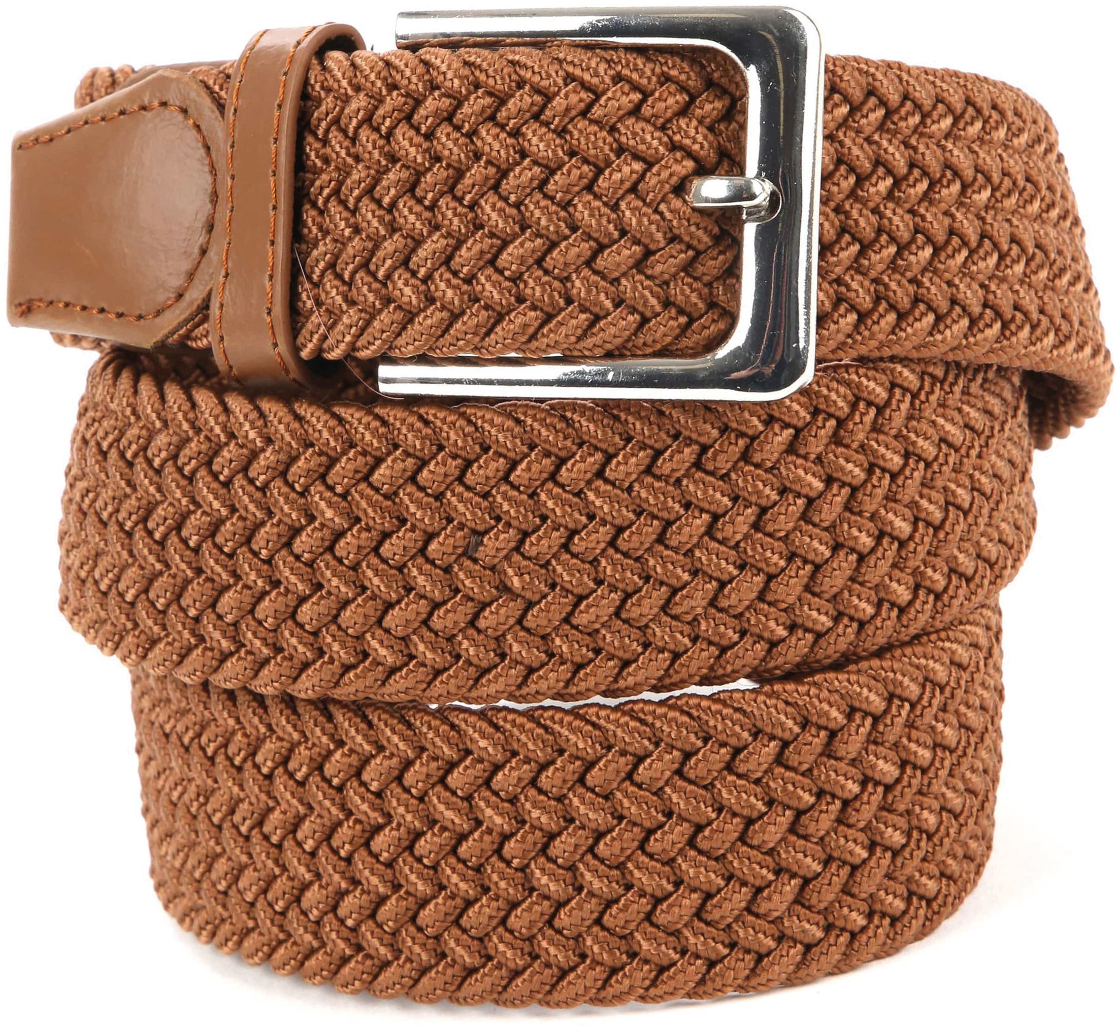 Suitable Braided Belt Taupe Cognac Brown size 41.3