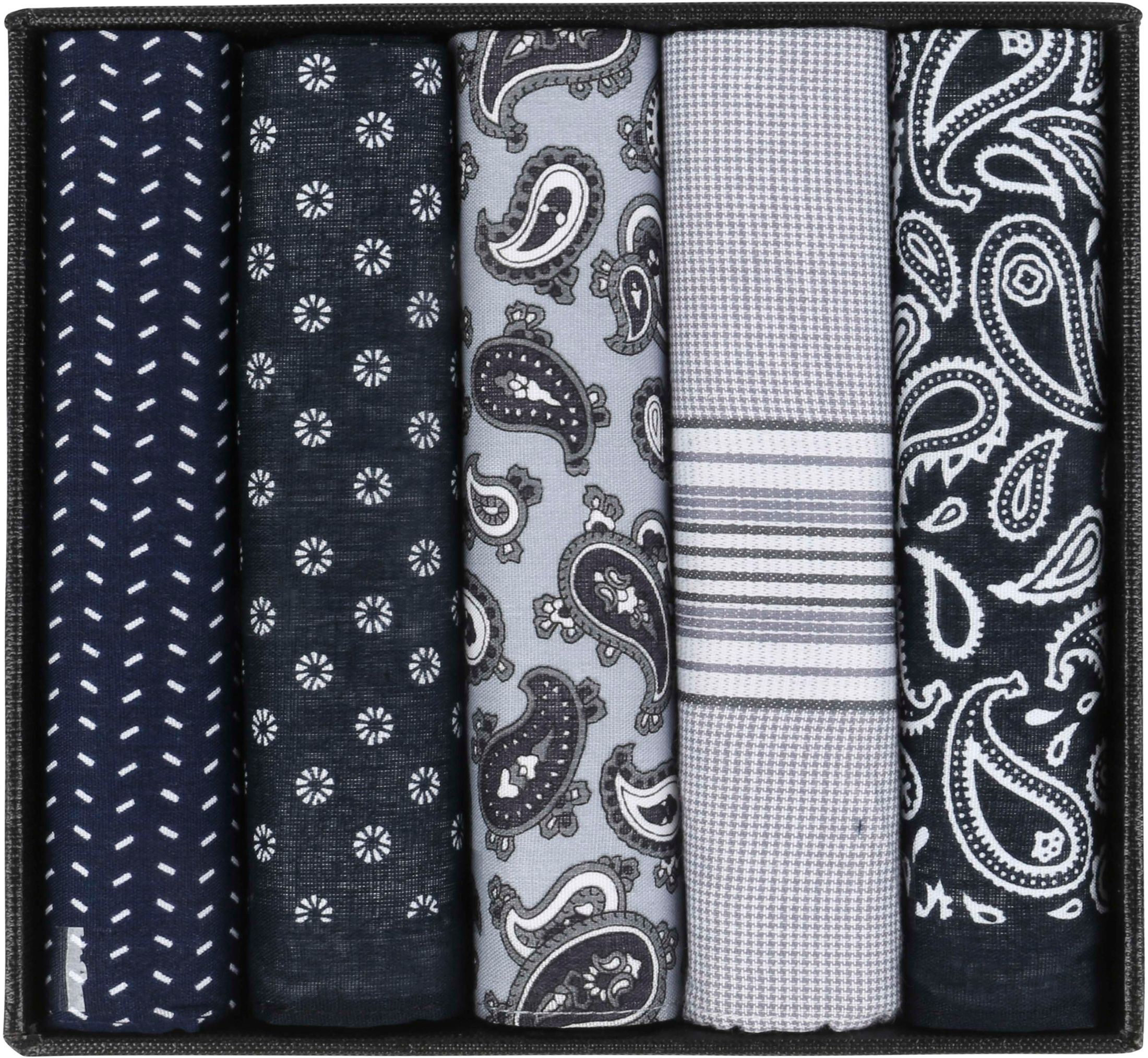 Suitable Zakdoeken 5-Pack Patronen Dark Blue Multicolour Blue Grey
