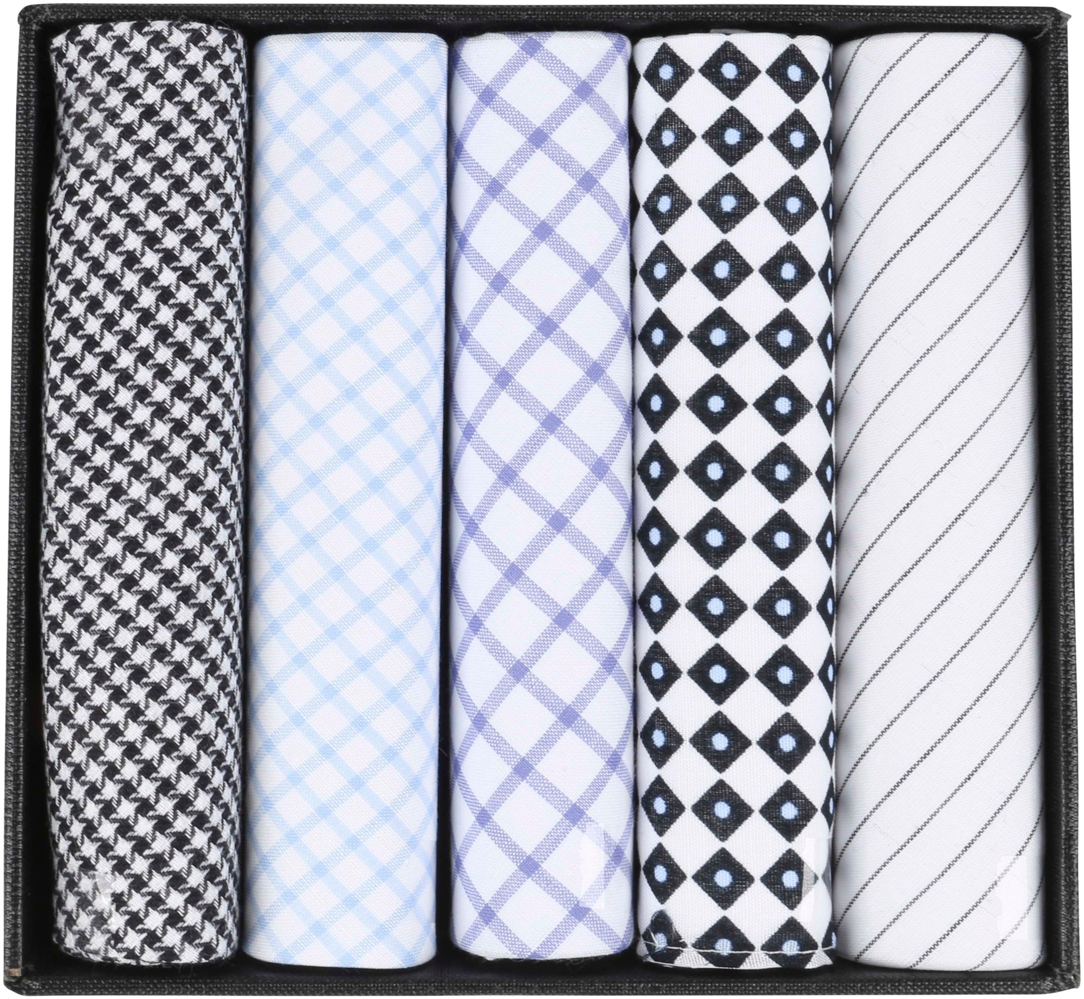 Suitable Zakdoeken 5-Pack Design Multicolour Blue White