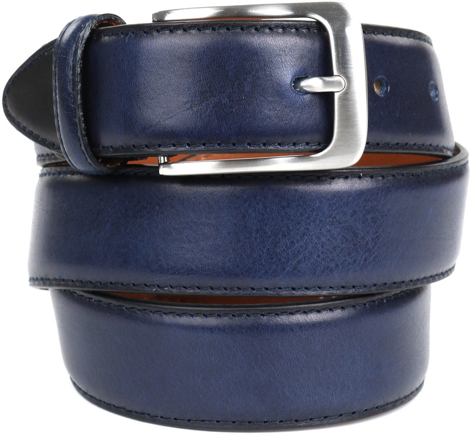 Profuomo Leather Navy Belt  Dark Blue Blue size 41.3