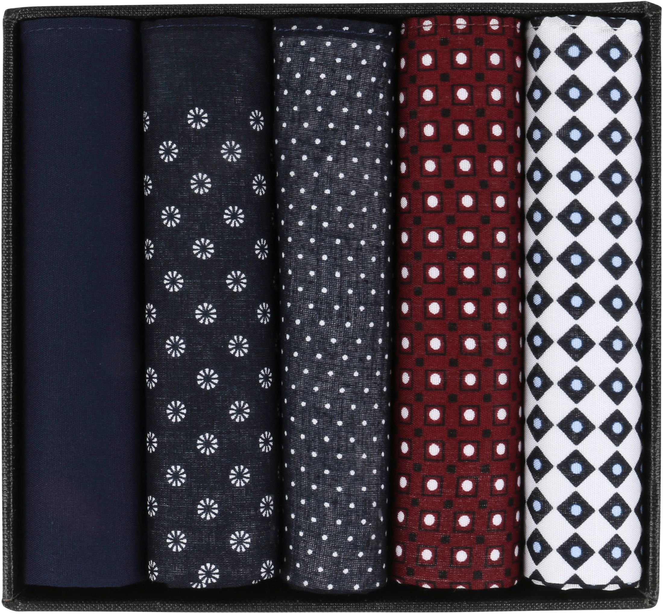 Suitable Zakdoeken 5-Pack Multicolour Dark Blue Red Black