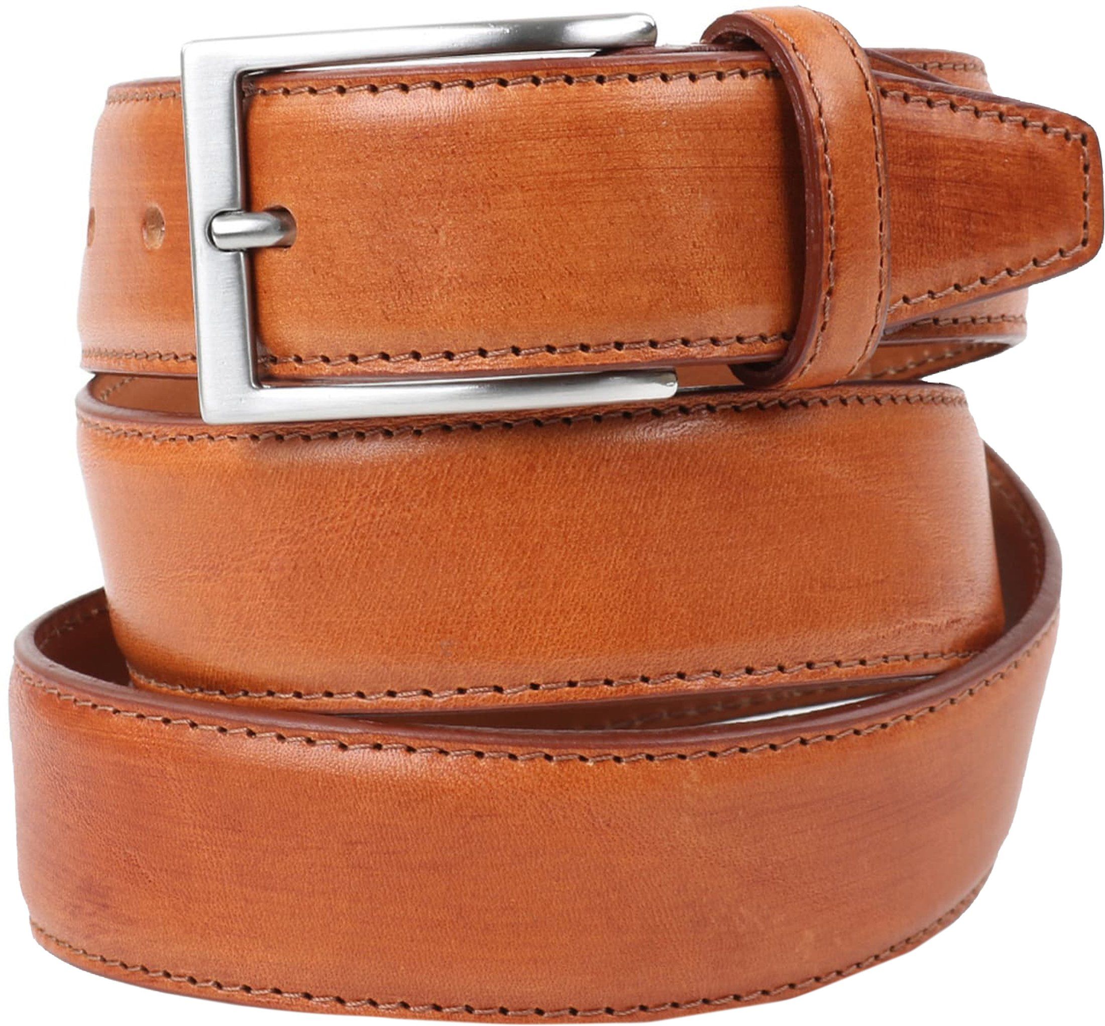 Profuomo Leather Belt Cognac Brown size 45.3