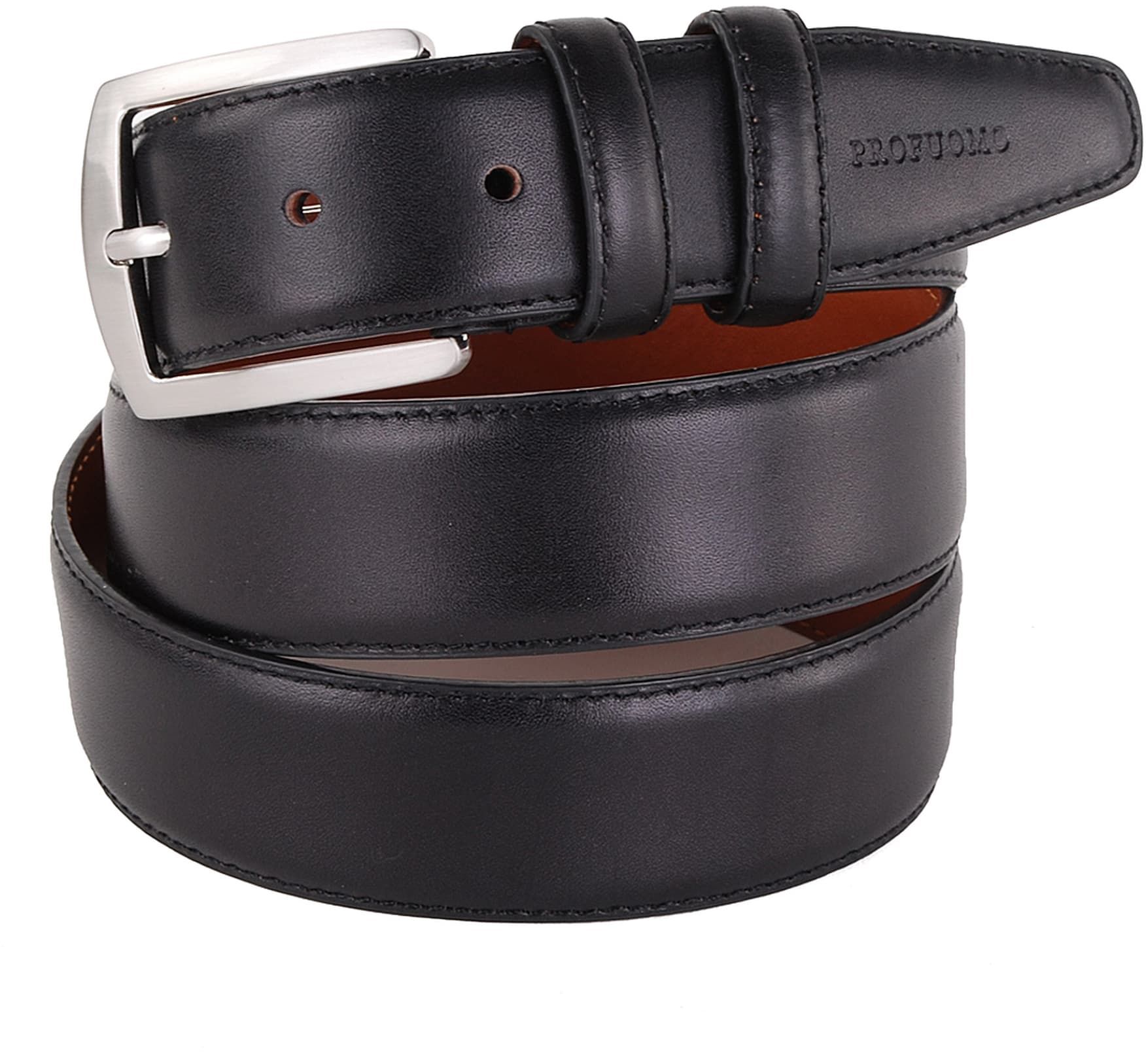 Profuomo Belt Leather Black size 45.3