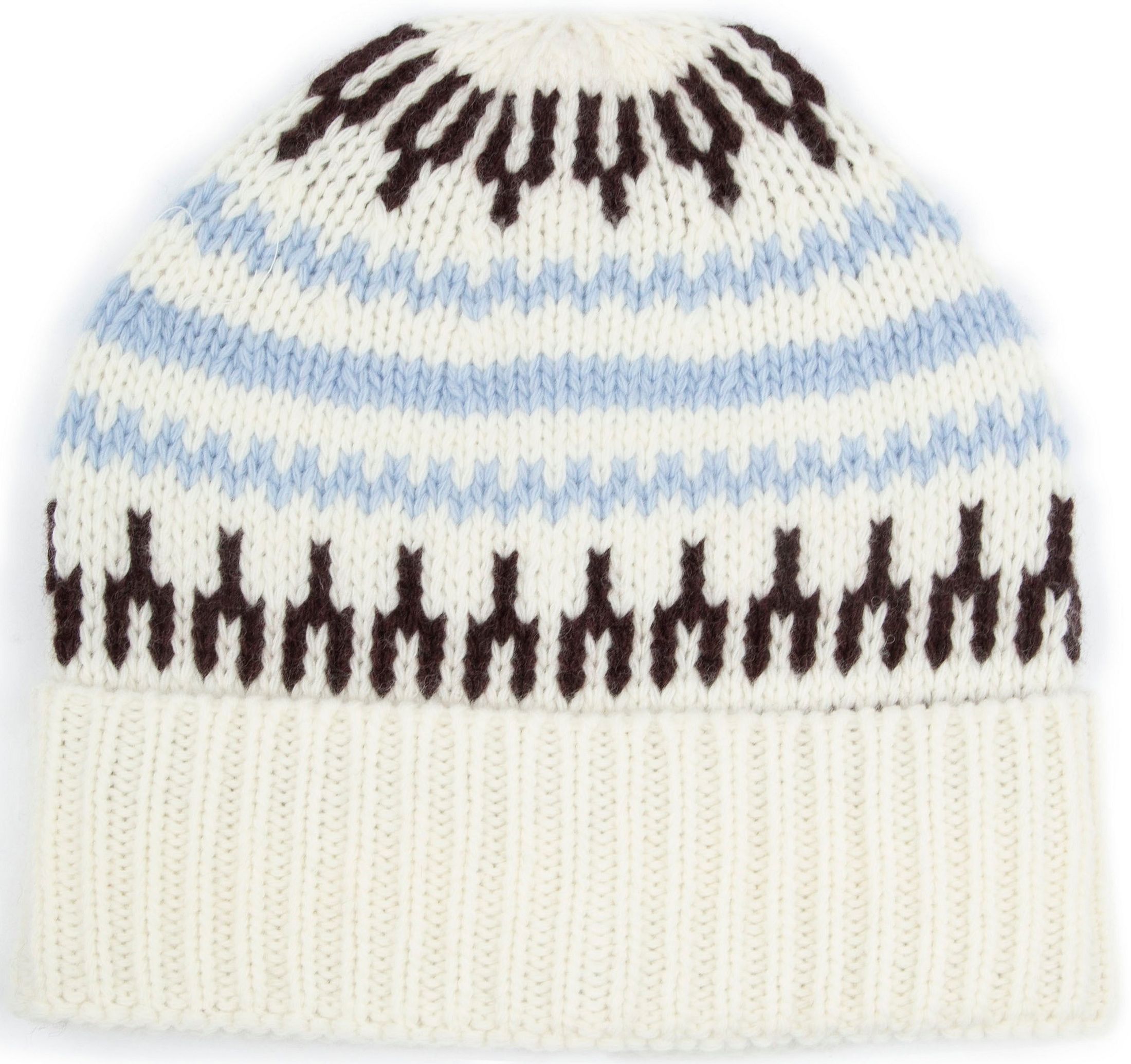 KnowledgeCotton Apparel Beanie Wool Print Off white order online | 4210013-8020 White stripe | Suitable Lithuania