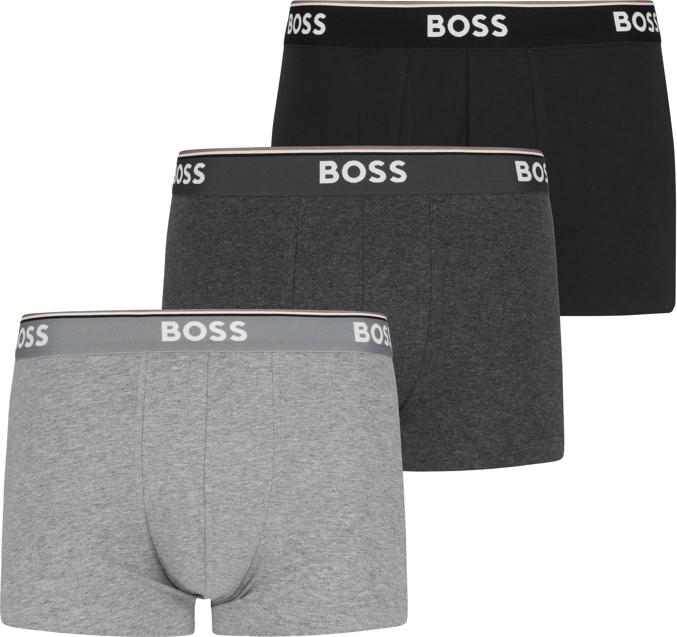 Hugo Boss Short Boxer Shorts Power 3-Pack 061 Grey Dark Grey Multicolour Black size L
