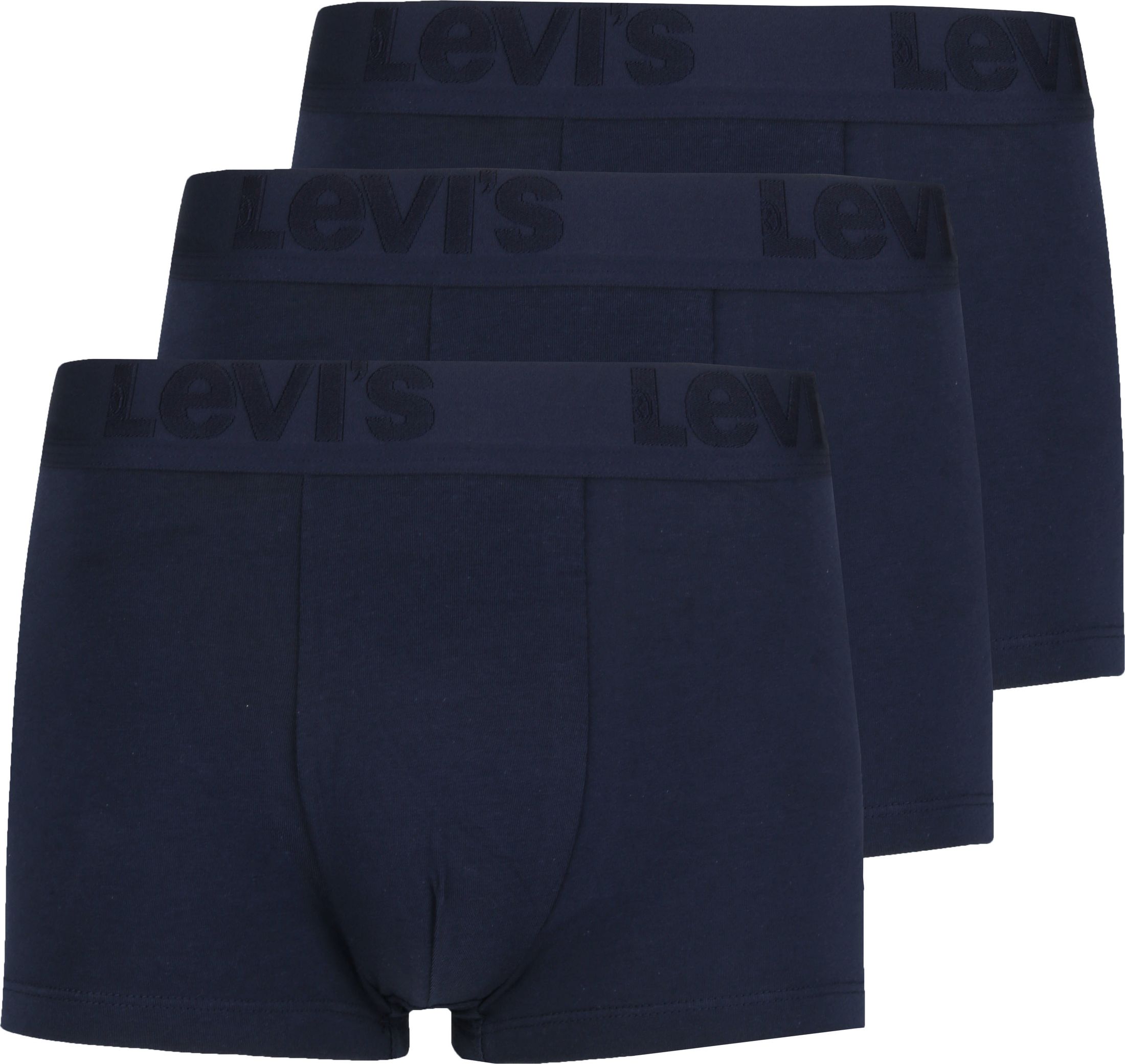 Levis - Levi's boxershorts 3-pack uni navy blue dark blue size s