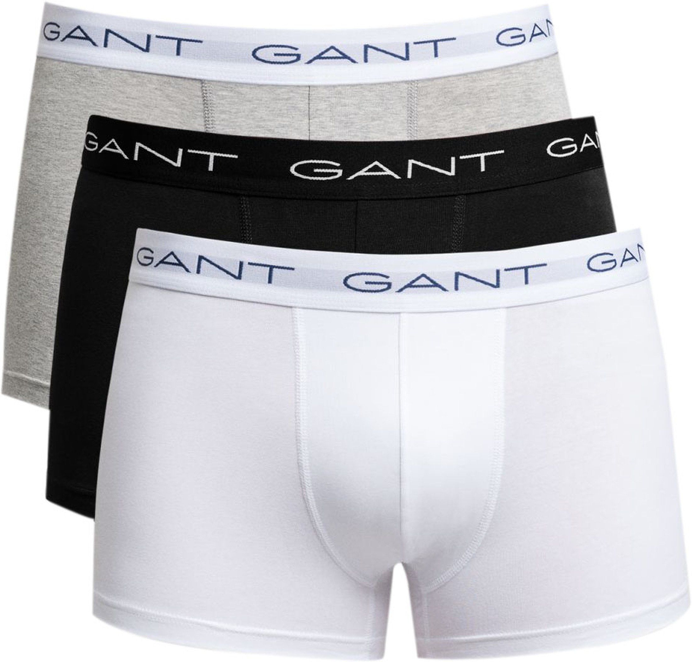 Gant Boxer-shorts Lot de 3 Trunk Multicolores Noir Blanc Gris taille M