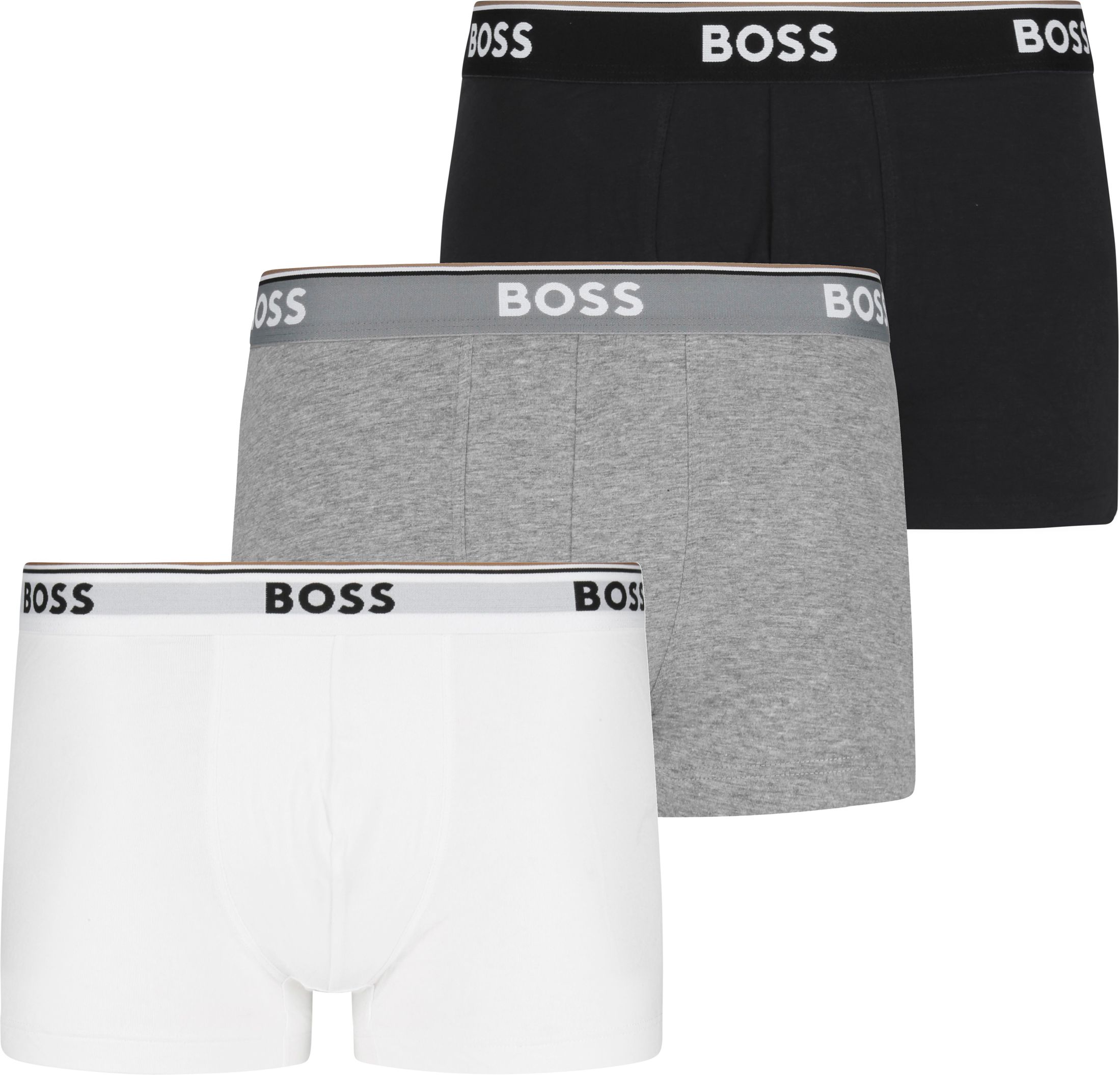Hugo Boss Boxers Courtes Lot de 3 Power 999 Gris Multicoloré Noir Blanc taille L