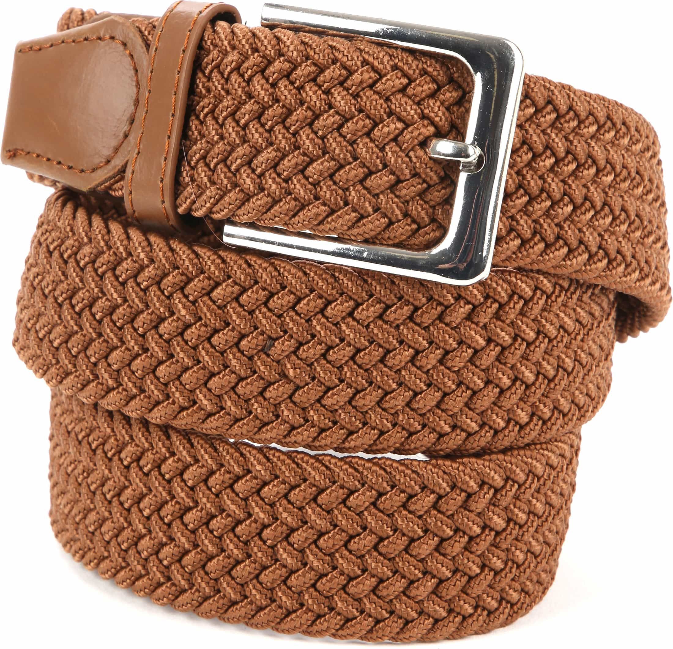 Suitable Braided Belt Taupe Cognac Brown size 37.4