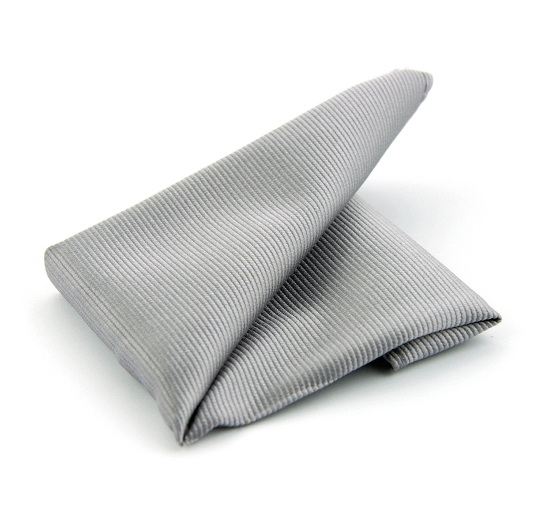 Pocket Square Silk Silver F48 Grey