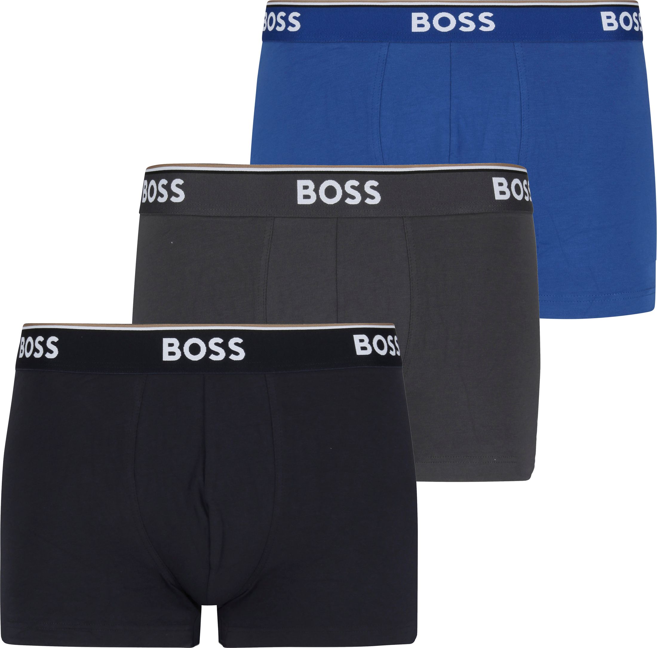 Hugo Boss Boxer Shorts Power 3-Pack 487  Blue Dark Blue Grey Dark Grey Multicolour size M