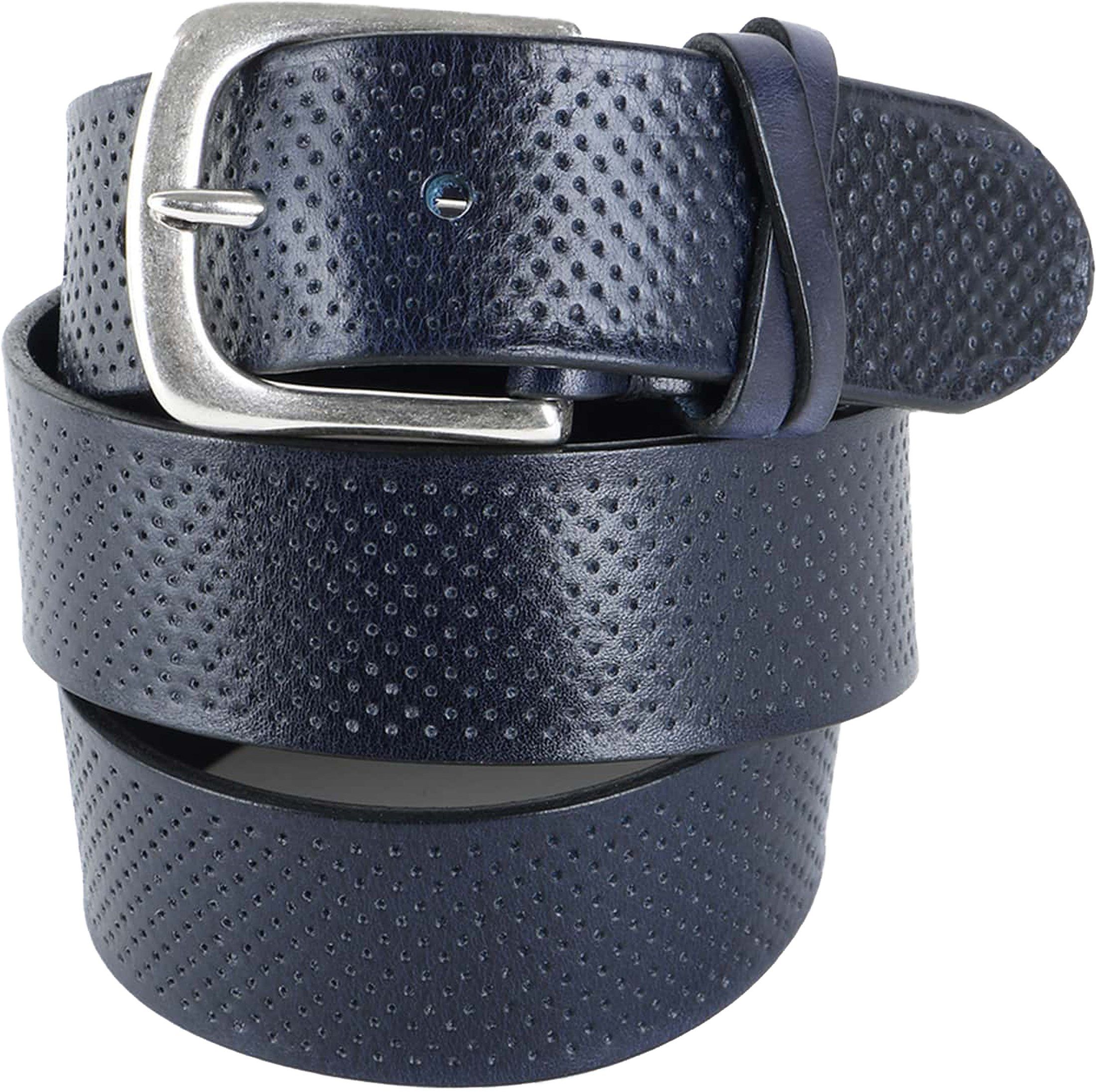 Profuomo Leather Belt Roma Navy Dark Blue Blue size 33.5