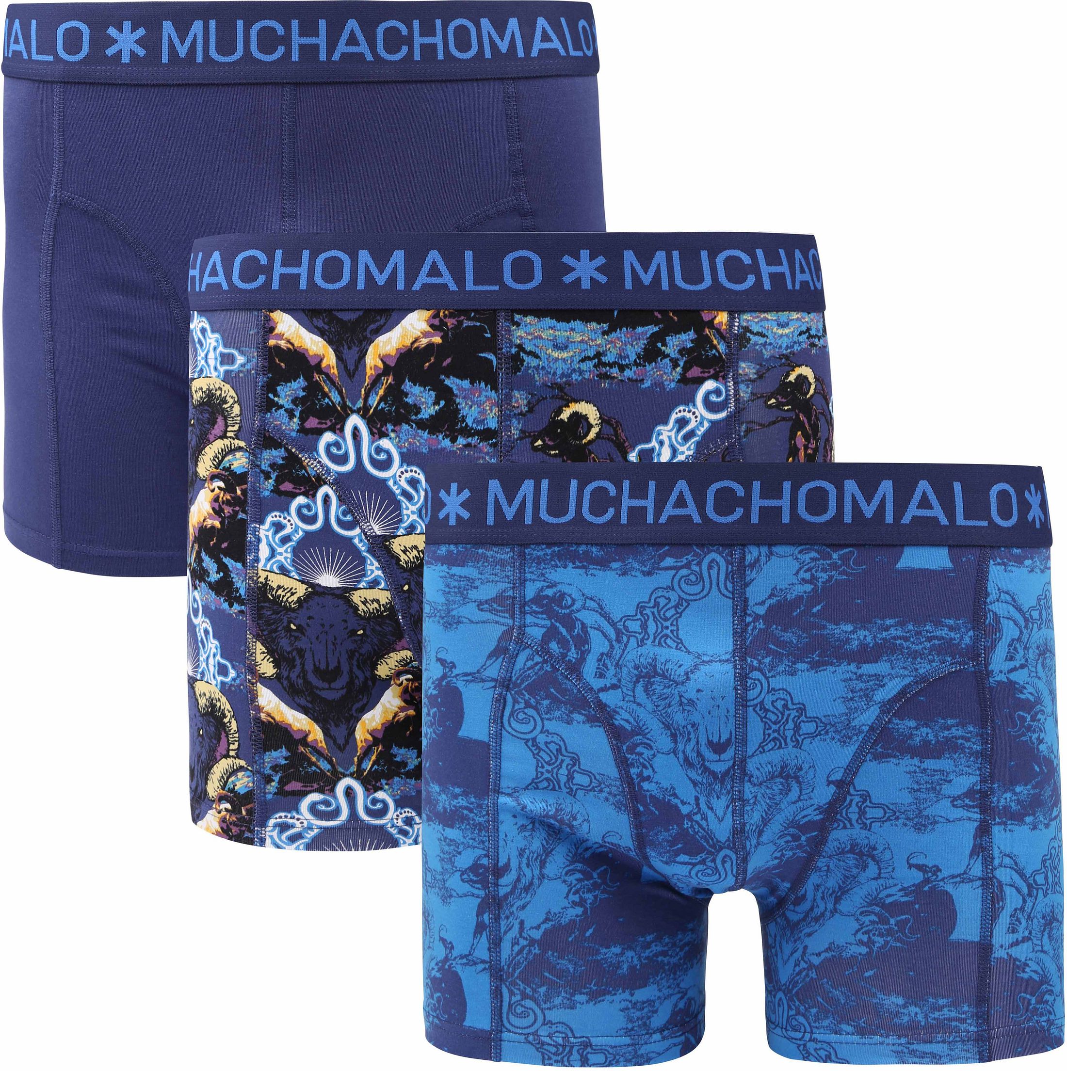 Muchachomalo Boxershorts 3-Pack Goat Blue U-GOAT1010-01-Print/Print/Blue order online | Suitable