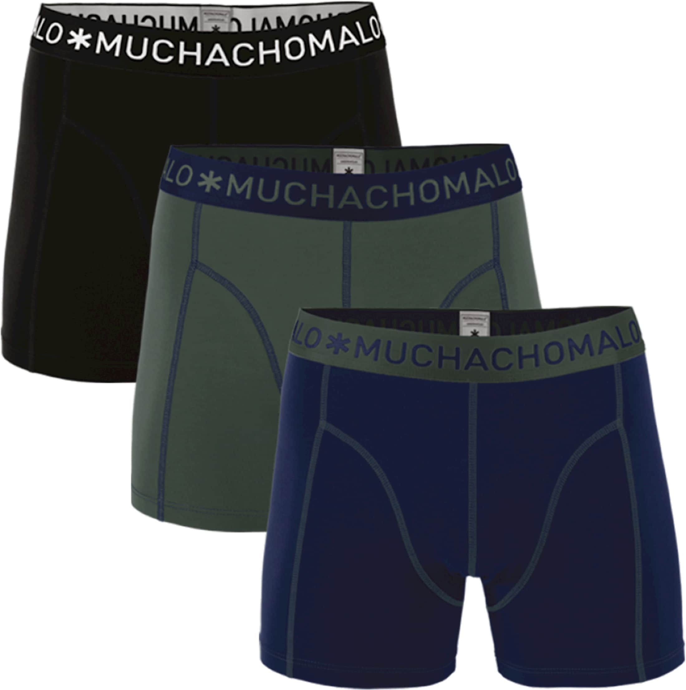 Muchachomalo Boxershorts 3-Pack 186 Black Dark Blue Dark Green Blue Green size M