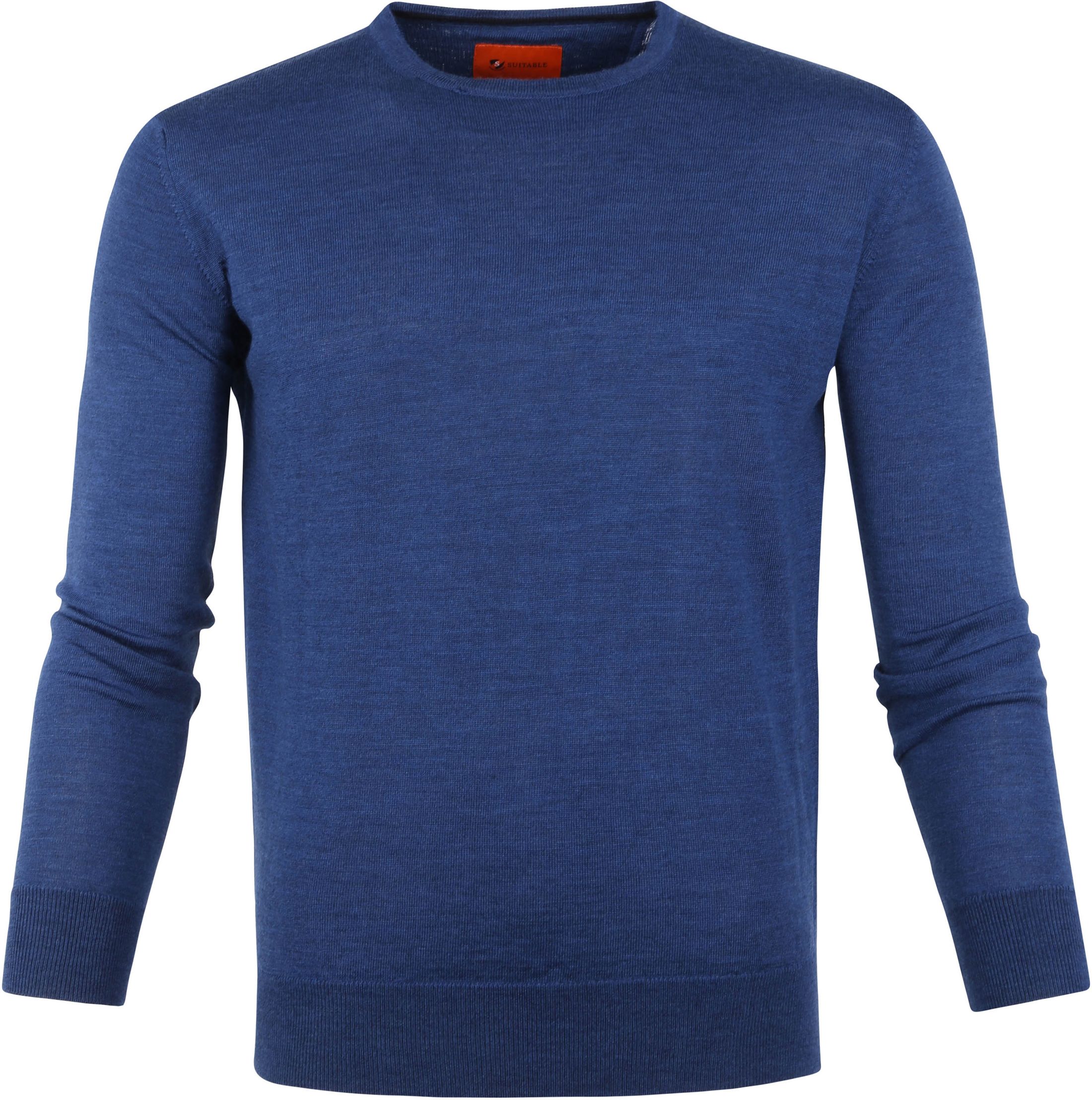 Suitable Pullover Merino O-neck Blue size XXL