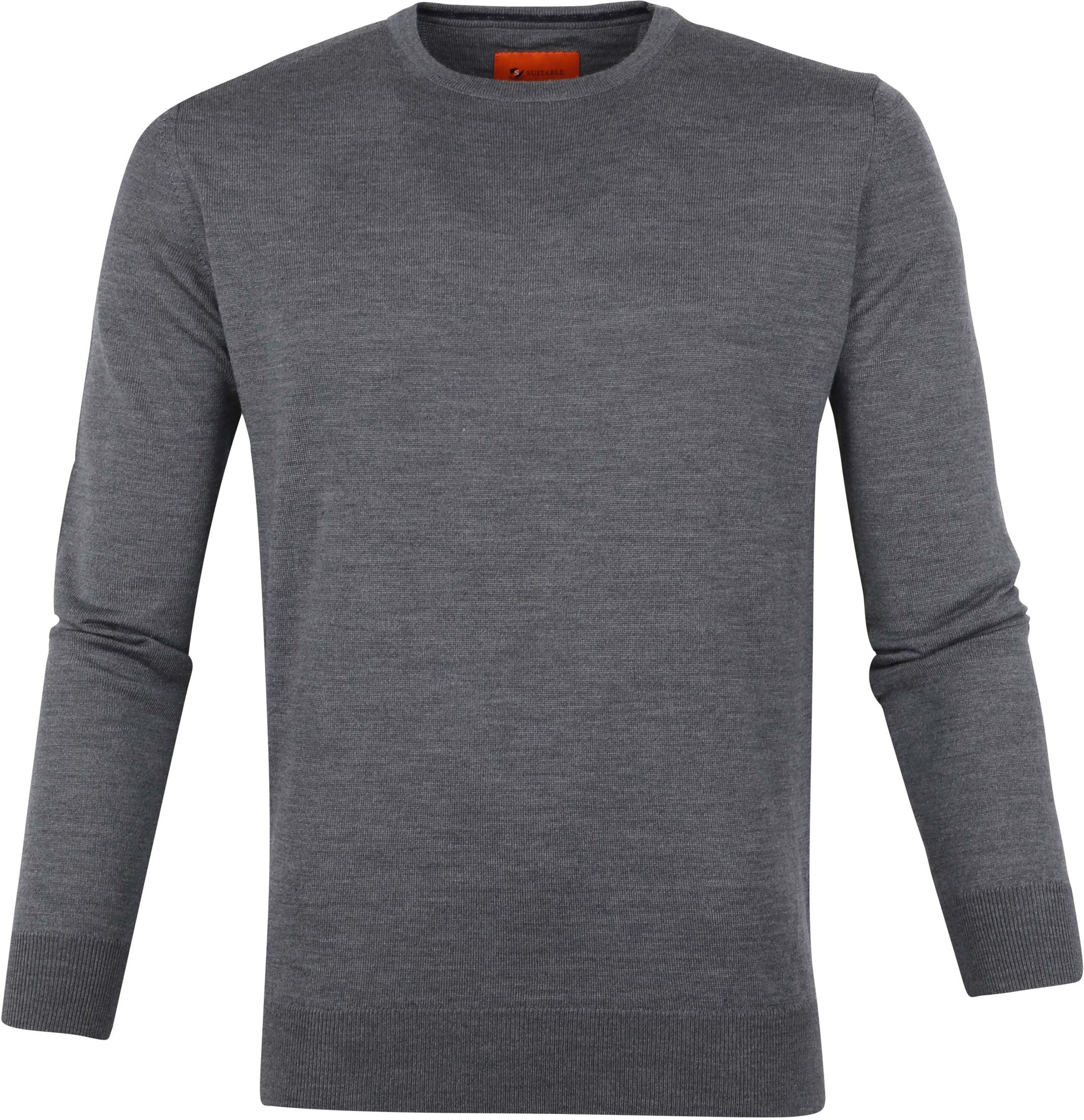 Suitable Pullover Merino O-neck Grey size L