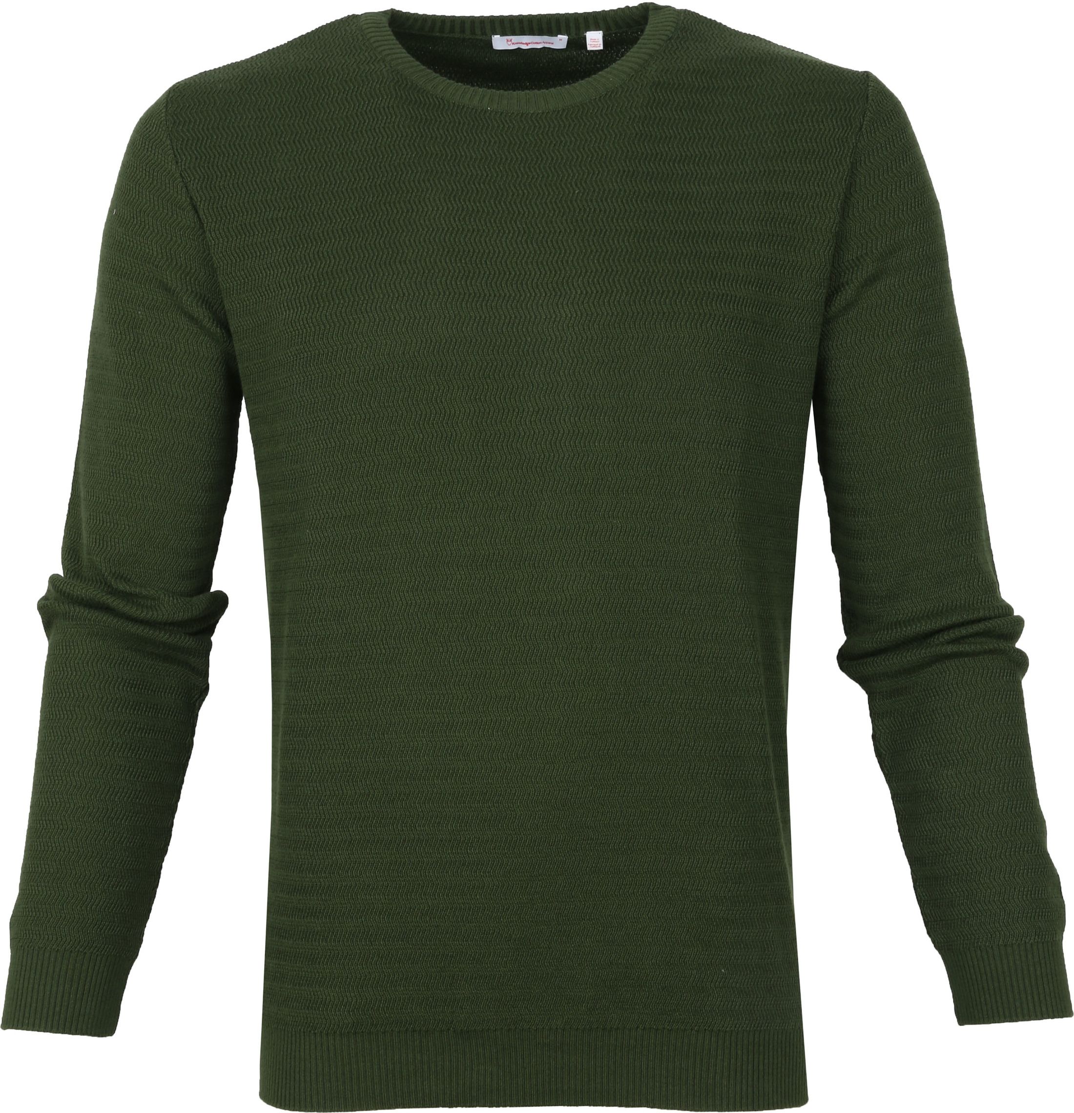 KnowledgeCotton Apparel Trui Waves Donkergroen 80597-1278 kopen | Suitable