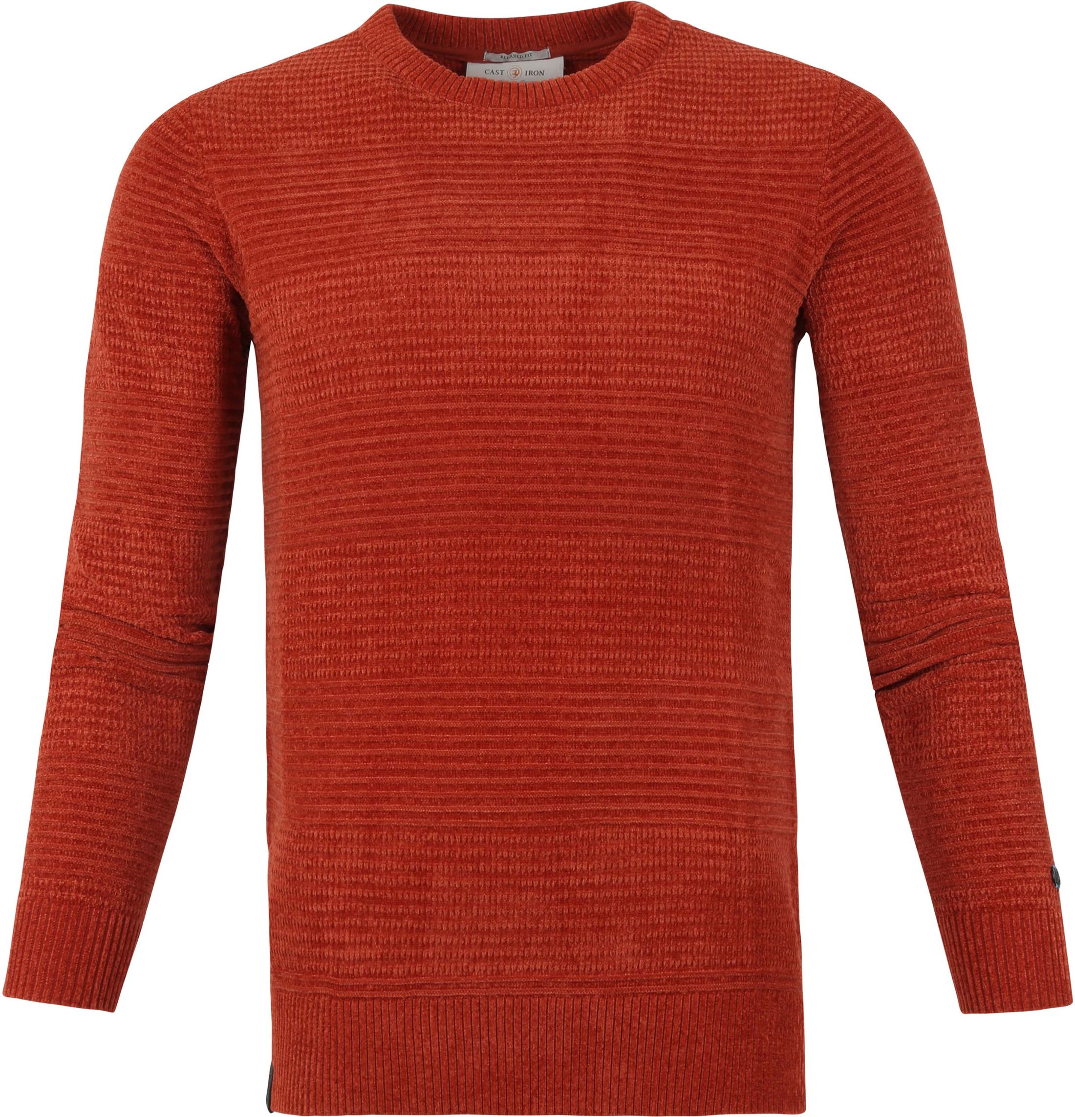 Cast Iron Sweater Chenille Rust Orange Bronze Red size M