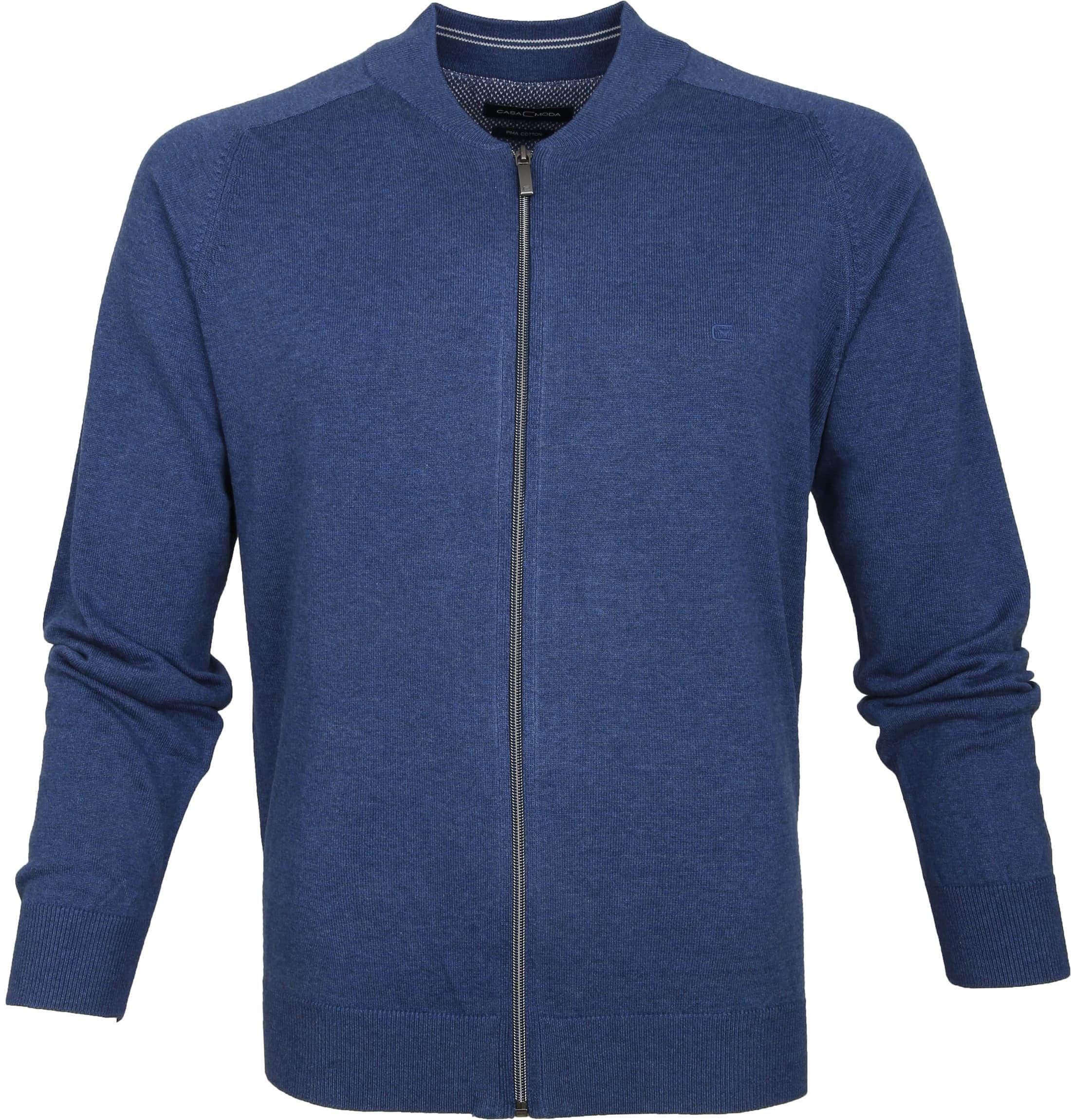 Casa Moda Pullover Zip Blue size 3XL