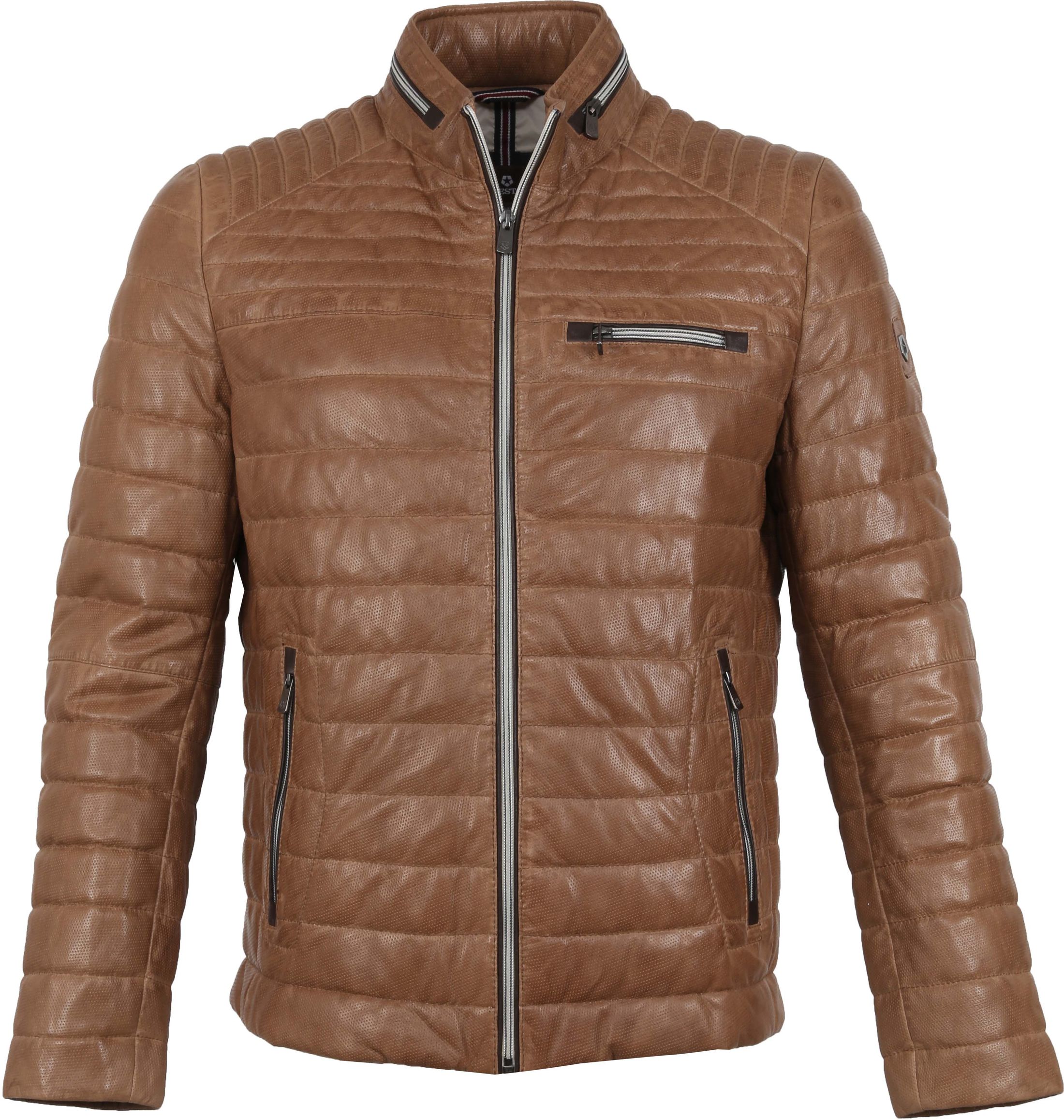 Milestone Terenzio Leather Jacket Brown Taupe size 38-R