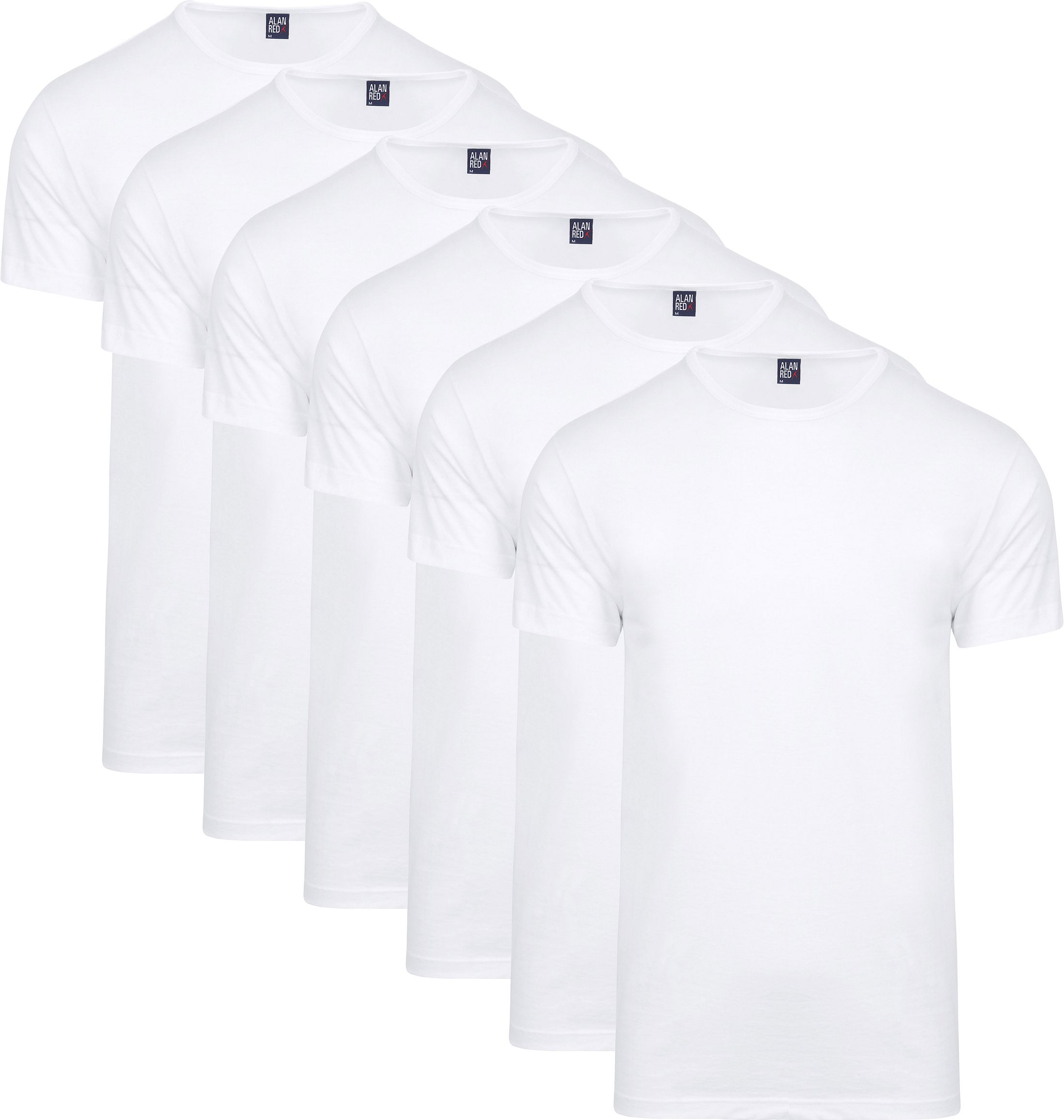 Alan Red Special Offer O-Neck T-shirts White 6-Pack 6672/6P/01