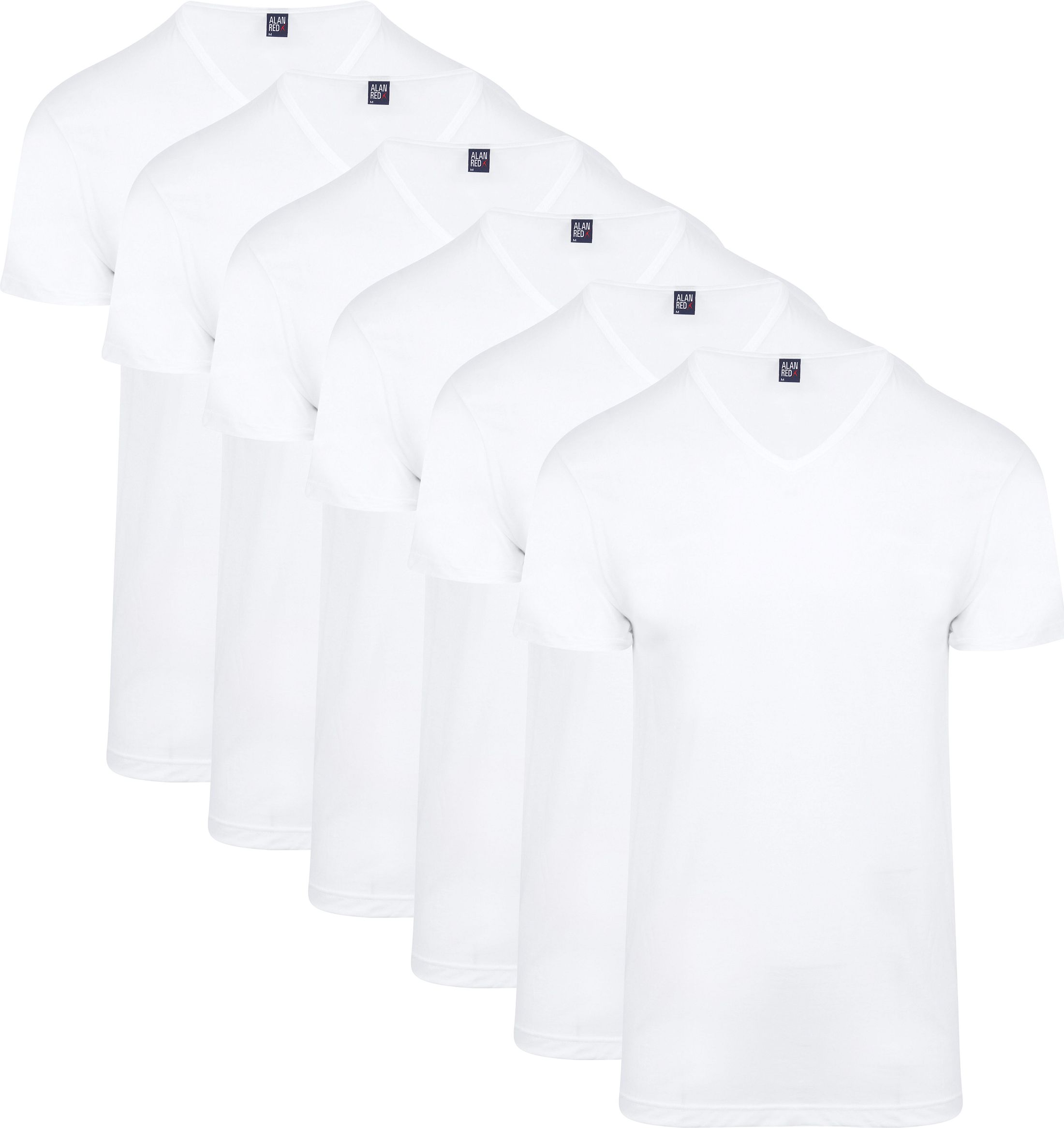 Alan Red Vermont T-Shirt V-Neck White 6 Pack 6671/6P/01 Vermont 6pack order online | Suitable