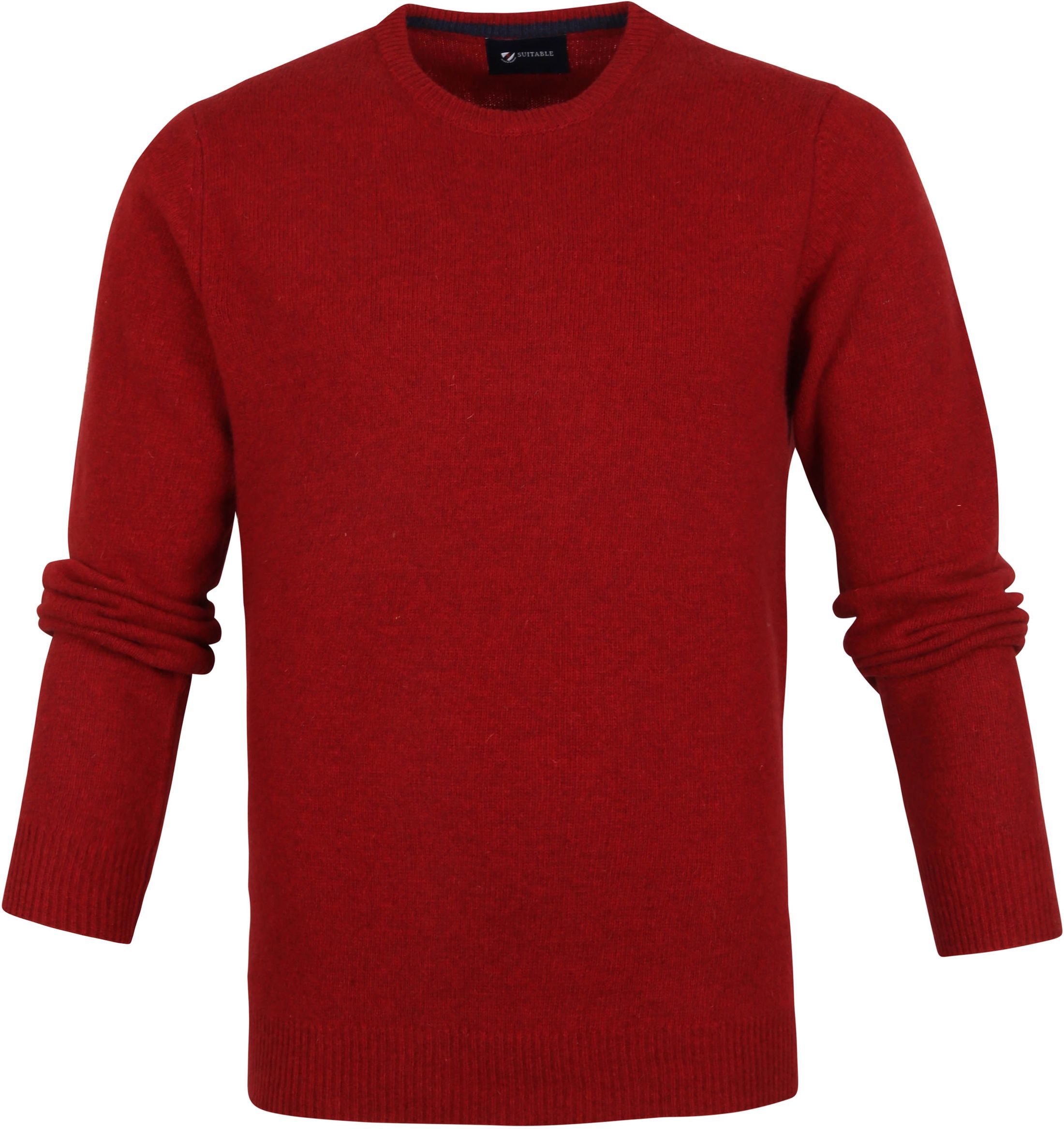 Suitable Lambswool Pullover O-Neck Red size XXL