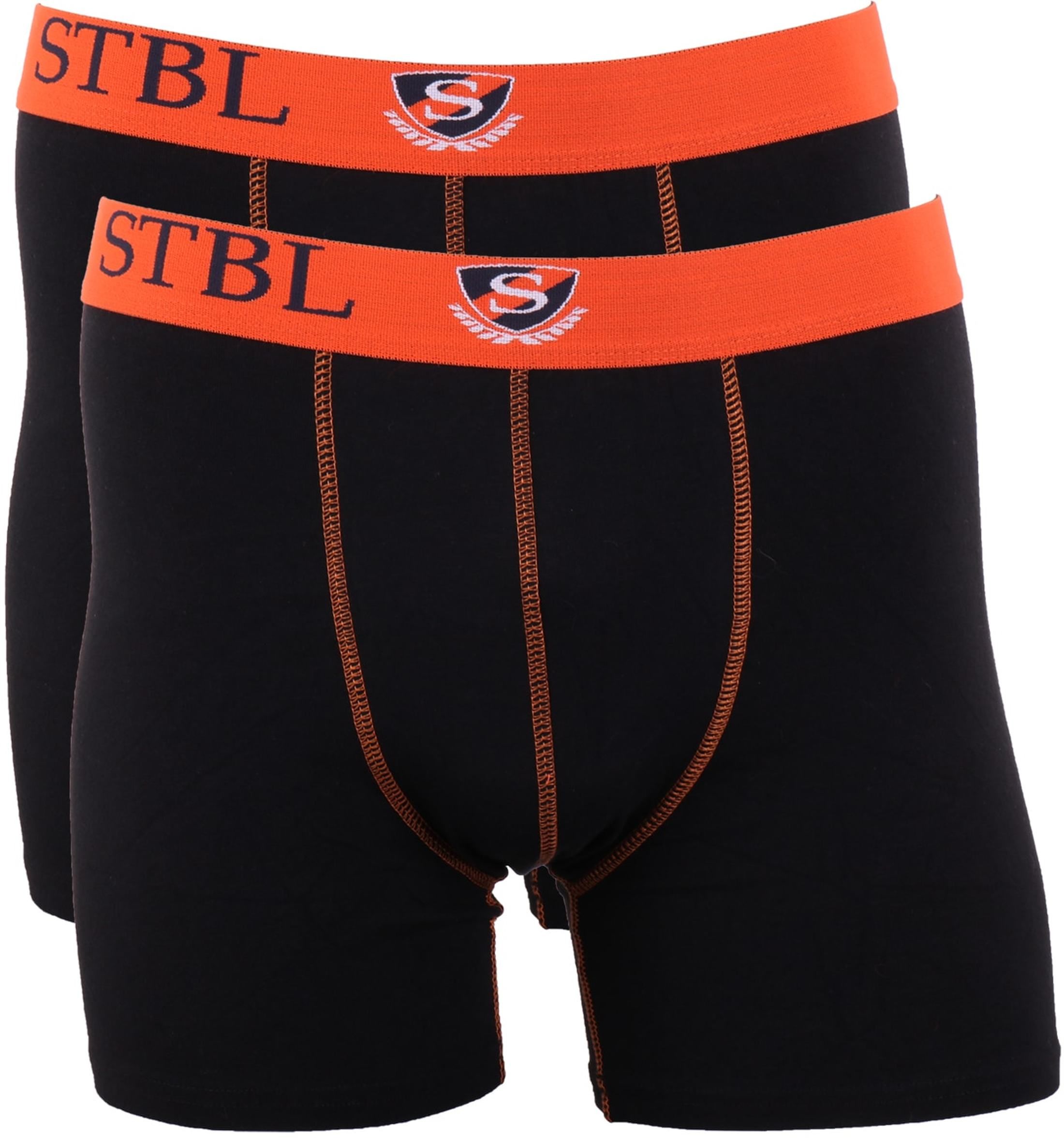 Suitable Boxer Shorts 2-Pack Dark + Orange Black size L