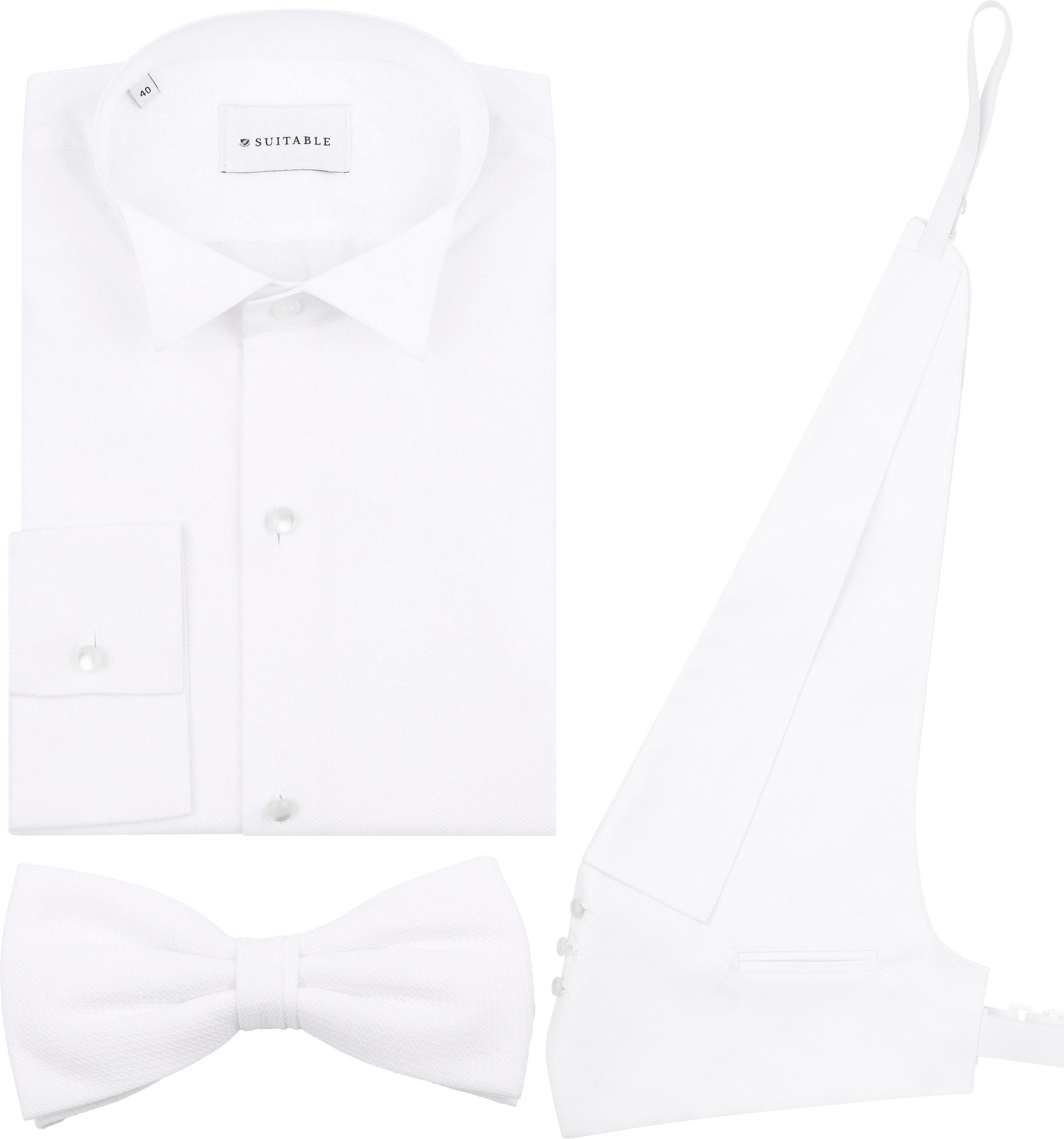 Tailcoat Package Cotton White Shirt + Waistcoat + Bow Moldau order online | Suitable