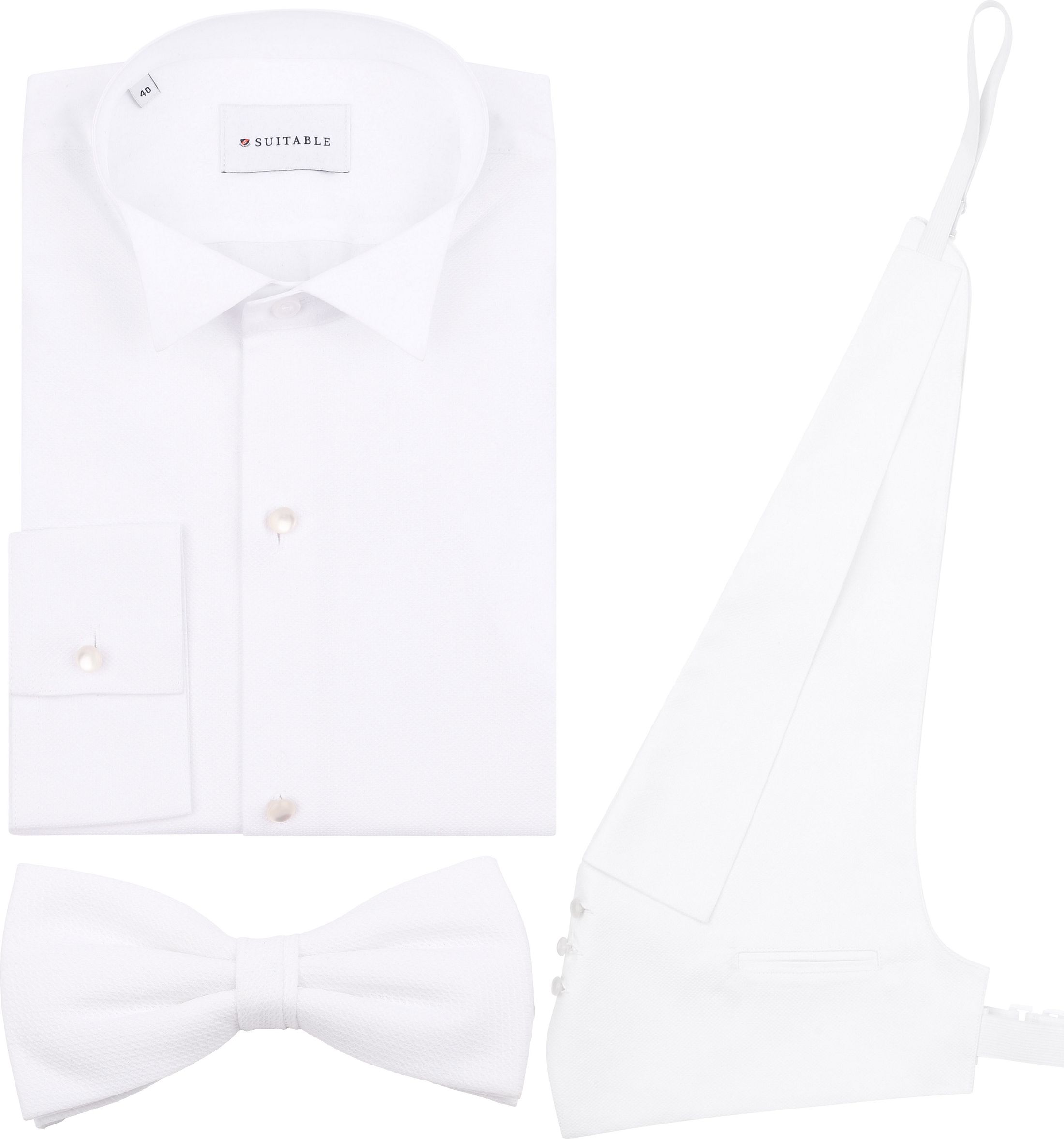 Tailcoat Package Cotton White Shirt + Waistcoat + Bow Moldau order online | Suitable Lithuania