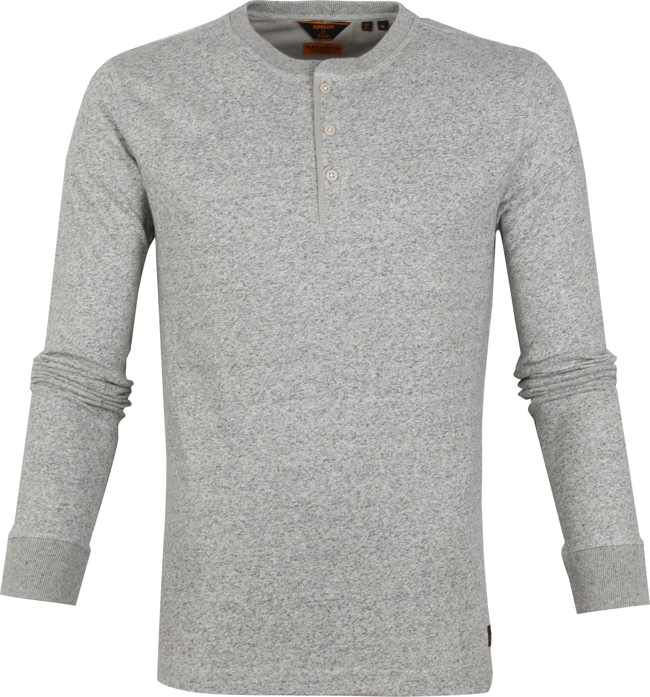 Superdry Longsleeve T-Shirt Grandad Top Grey size XXL