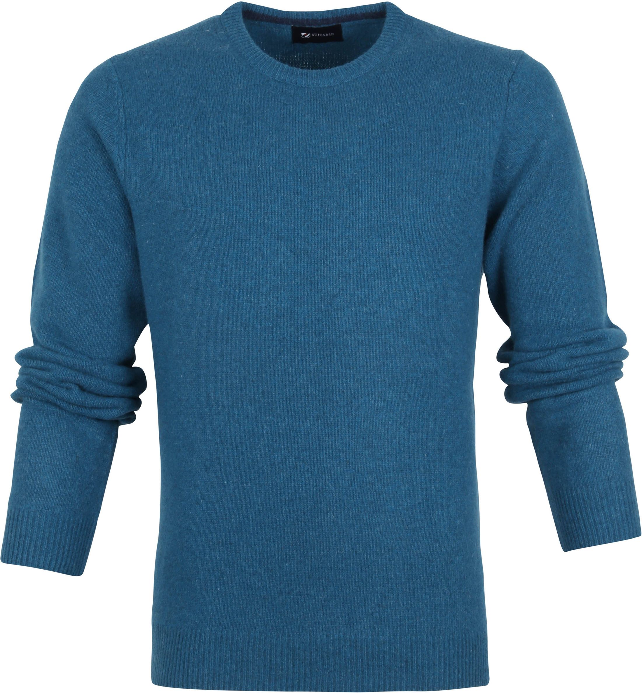 Suitable Lambswool Pullover O-Neck Petrol Blue size L