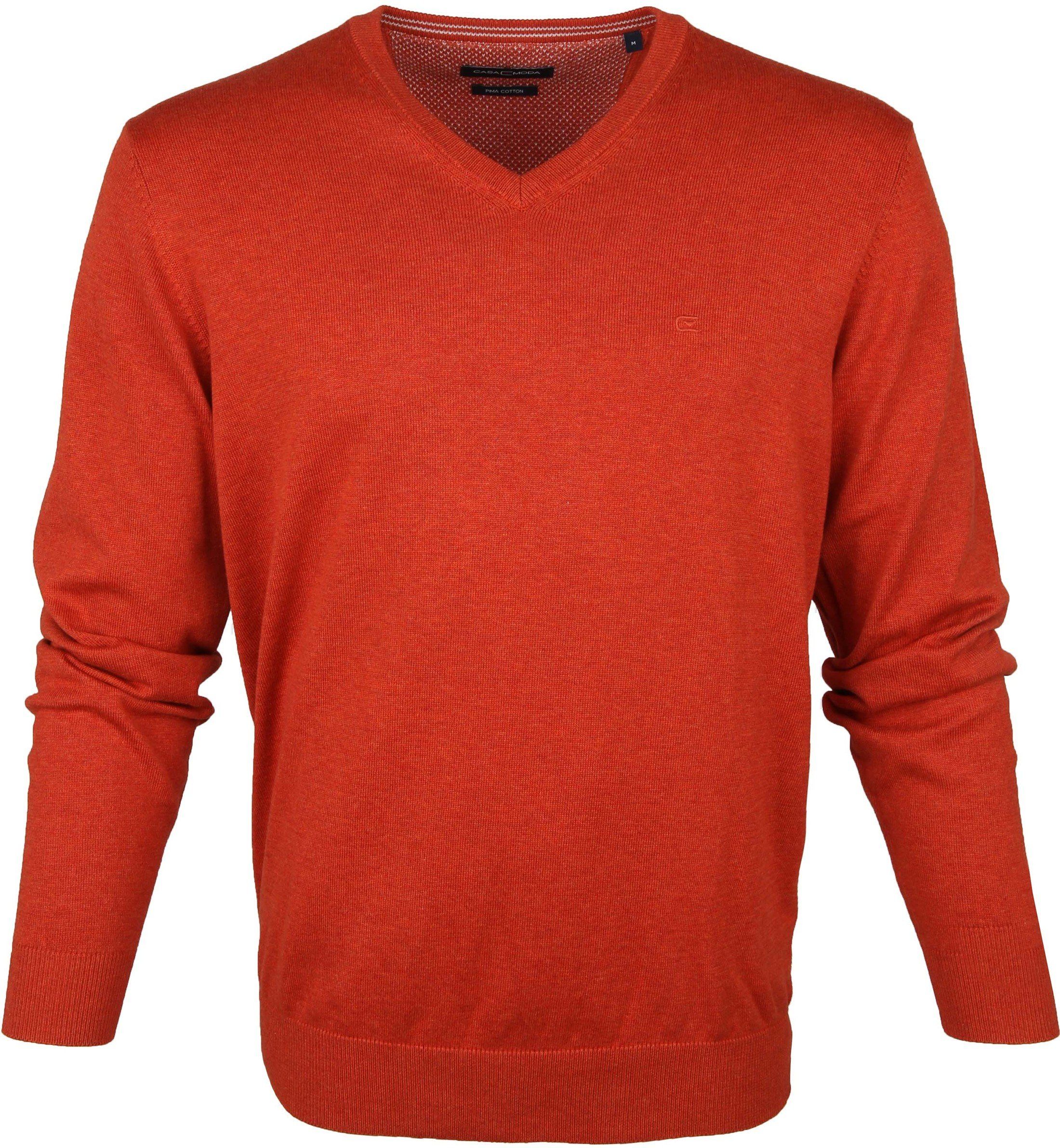 Casa Moda Pullover V-Neck Orange size 3XL