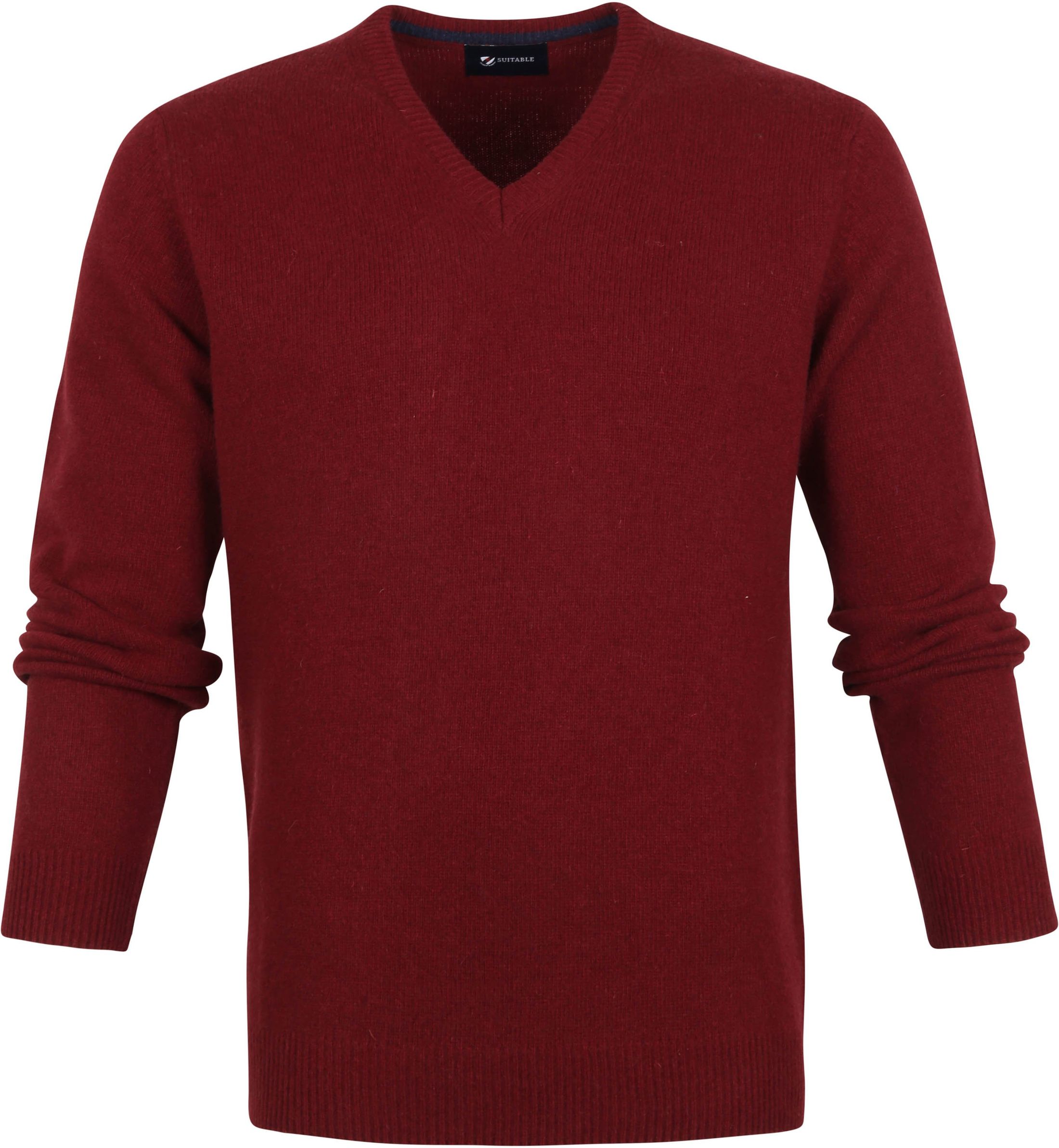 Suitable Lambswool Pullover V-Neck Bordeaux Burgundy size M