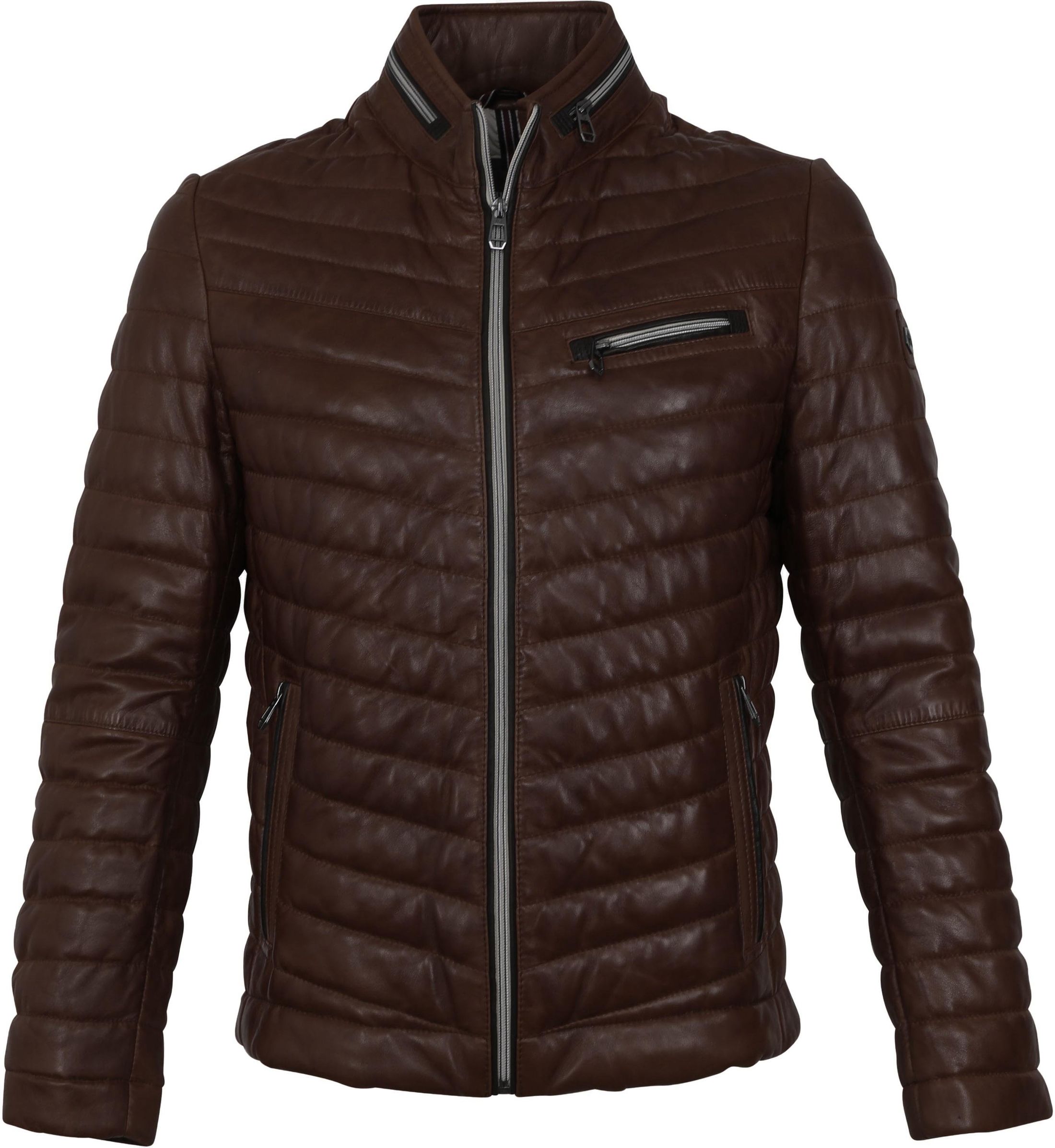 Milestone Damiano Leather Dark Jacket Brown size 38-R