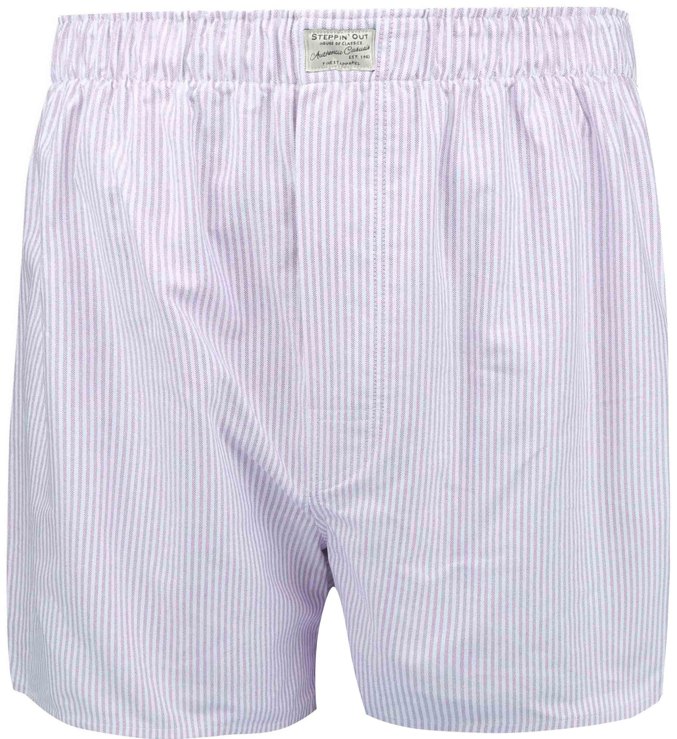 Steppin' Out Boxershort Striped Oxford Purple order online | SM1601.0026-8500 | Suitable Norway