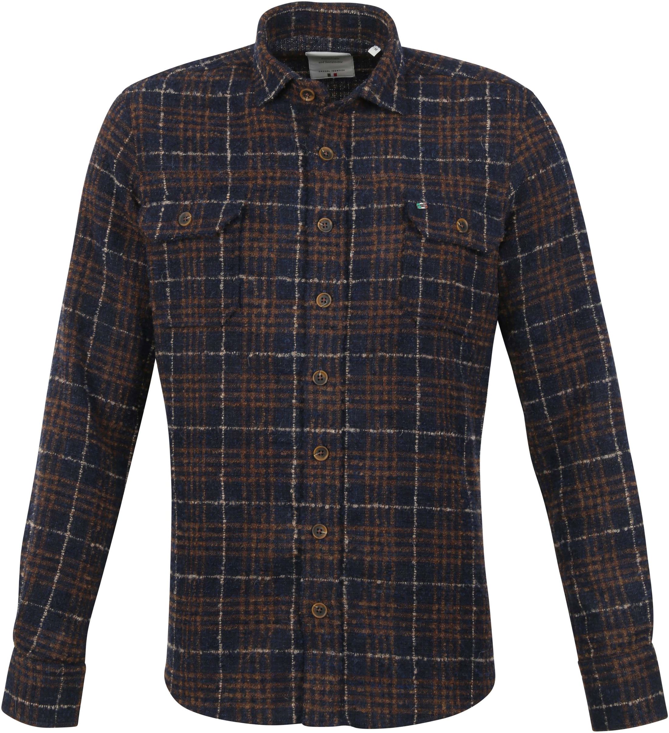 Giordano Shirt Wool Pane Brown size XL