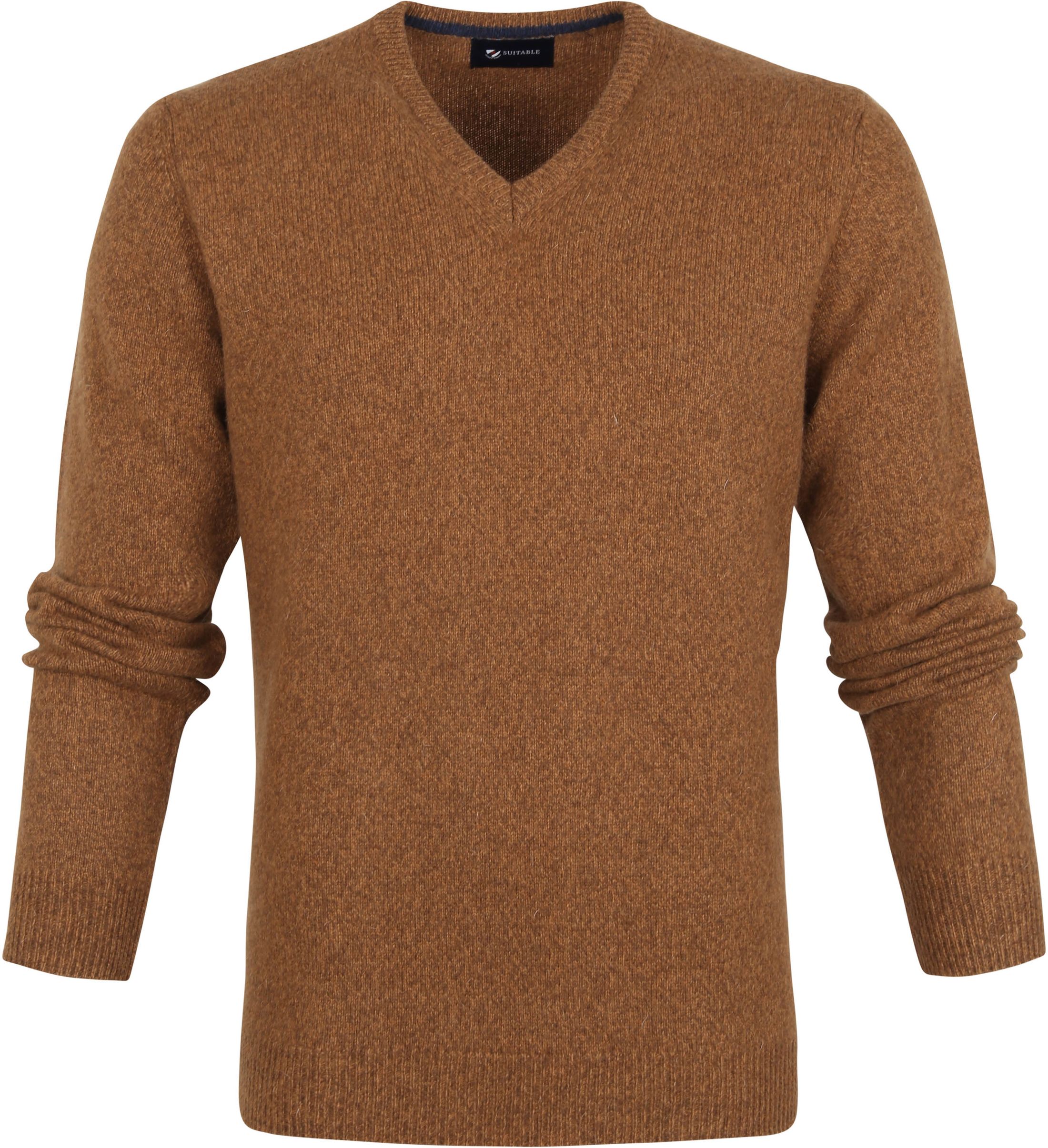 Suitable Lambswool Pullover V-Neck Camel Brown size XL