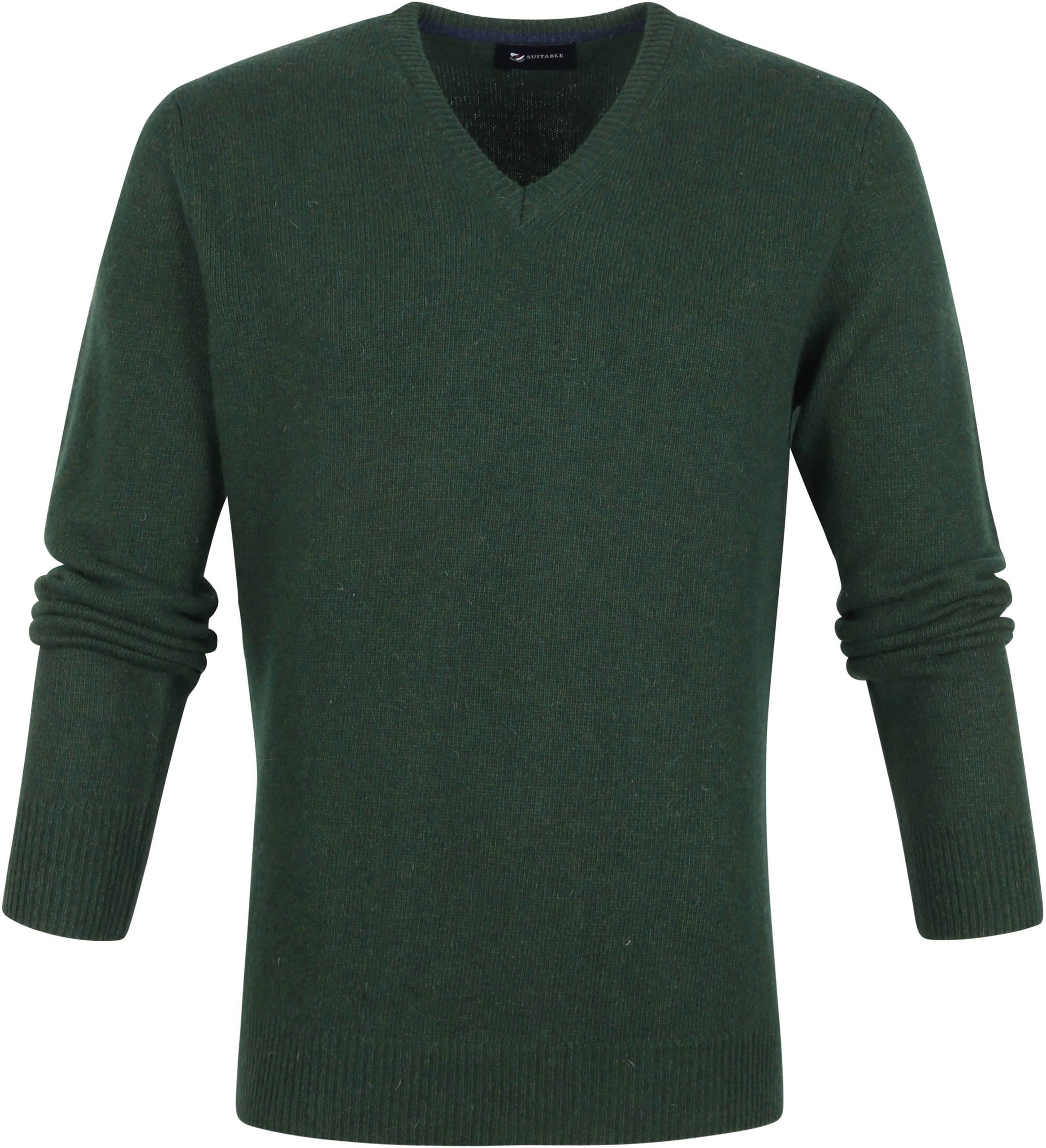 Suitable Lambswool Pullover V-Neck Dark Green Dark Green size XL